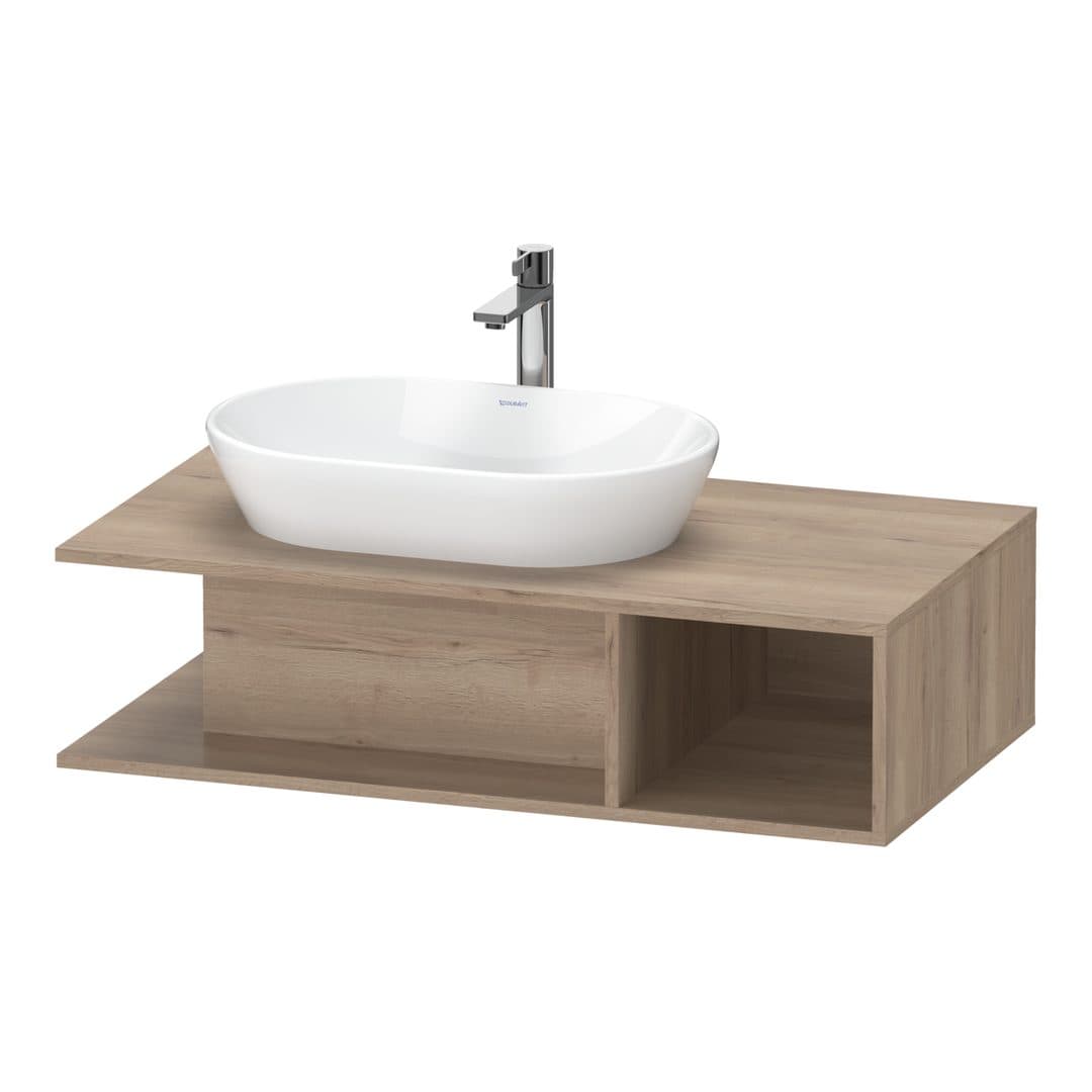 Duravit D-Neo – Έπιπλο Νιπτήρα – 1000 mm, για κονσόλα, νιπτήρας αριστερά – Marbled Oak Matt, Decor (DE492905555)