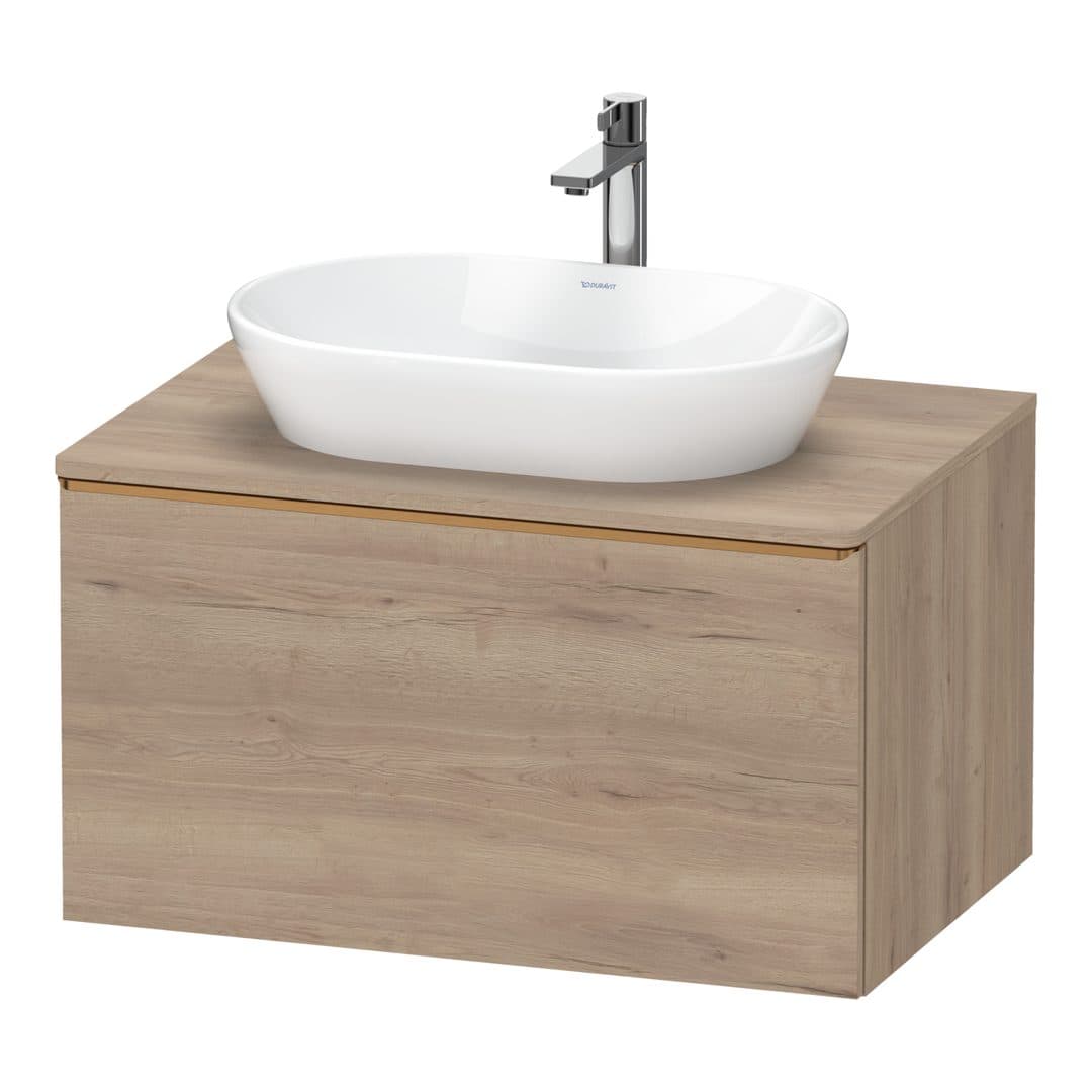 Duravit D-Neo – Έπιπλο Νιπτήρα – 800 mm, για κονσόλα, 1 συρτάρι, νιπτήρας κέντρο, Bronze Brushed – Marbled Oak Matt, Decor (DE4947004550000)