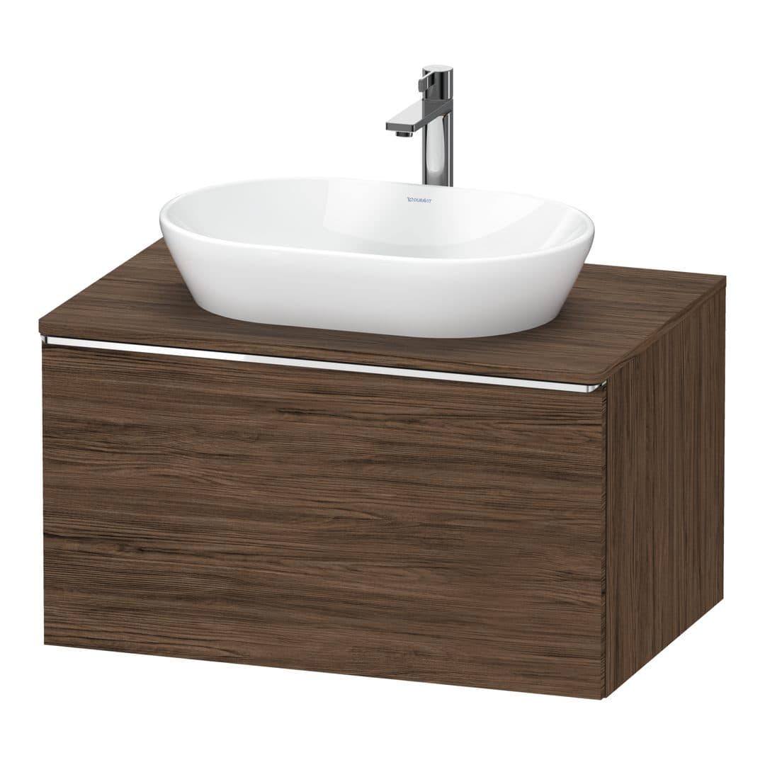 Duravit D-Neo – Έπιπλο Νιπτήρα – 800 mm, για κονσόλα, 1 συρτάρι, νιπτήρας κέντρο, Chrome High Gloss – Walnut dark Matt, Decor (DE4947010210000)