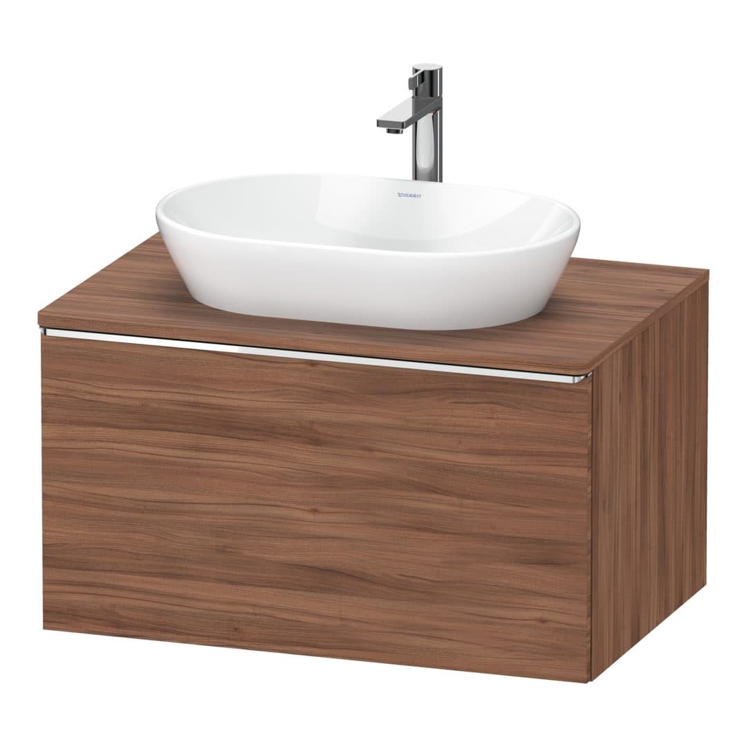 Duravit D-Neo – Έπιπλο Νιπτήρα – 800 mm, για κονσόλα, 1 συρτάρι, νιπτήρας κέντρο, Chrome High Gloss – Walnut Matt, Decor (DE4947010790000)
