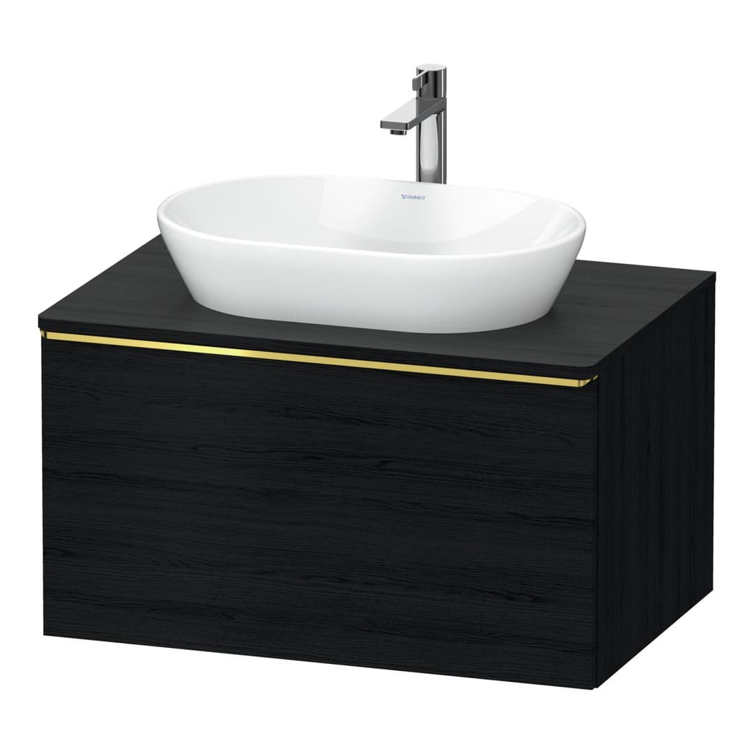 Duravit D-Neo – Έπιπλο Νιπτήρα – 800 mm, για κονσόλα, 1 συρτάρι, νιπτήρας κέντρο, Gold Polished – Black oak Matt, Decor (DE4947034160000)