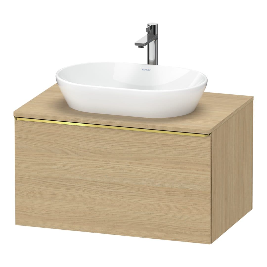 Duravit D-Neo – Έπιπλο Νιπτήρα – 800 mm, για κονσόλα, 1 συρτάρι, νιπτήρας κέντρο, Gold Polished – Natural oak, Decor (DE4947034300000)