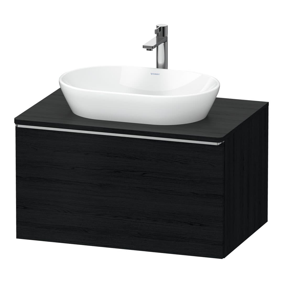 Duravit D-Neo – Έπιπλο Νιπτήρα – 800 mm, για κονσόλα, 1 συρτάρι, νιπτήρας κέντρο, Stainless steel Brushed – Black oak Matt, Decor (DE4947070160000)