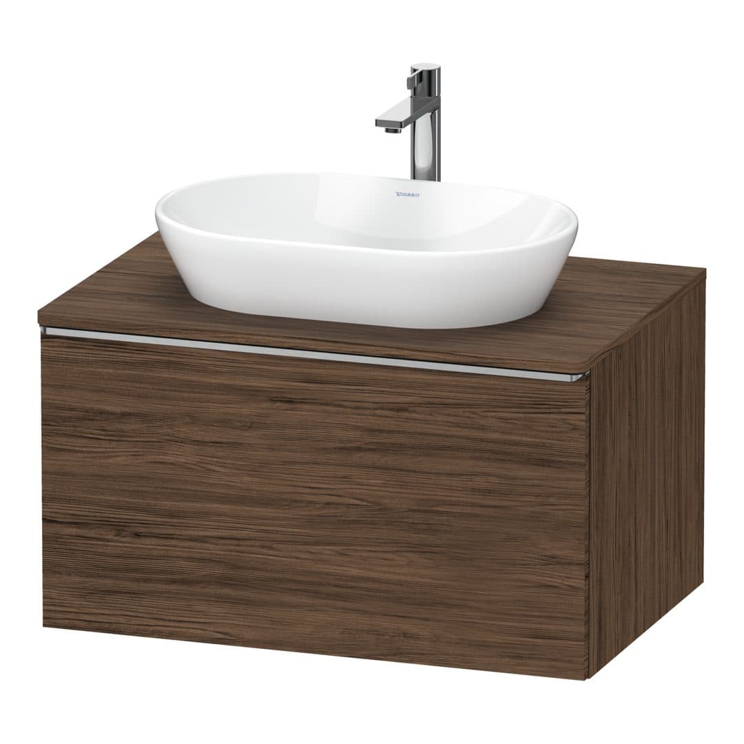 Duravit D-Neo – Έπιπλο Νιπτήρα – 800 mm, για κονσόλα, 1 συρτάρι, νιπτήρας κέντρο, Stainless steel Brushed – Walnut dark Matt, Decor (DE4947070210000)