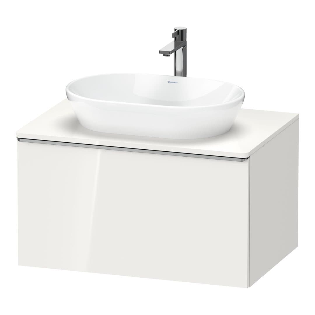 Duravit D-Neo – Έπιπλο Νιπτήρα – 800 mm, για κονσόλα, 1 συρτάρι, νιπτήρας κέντρο, Stainless steel Brushed – White High Gloss, Decor (DE4947070220000)