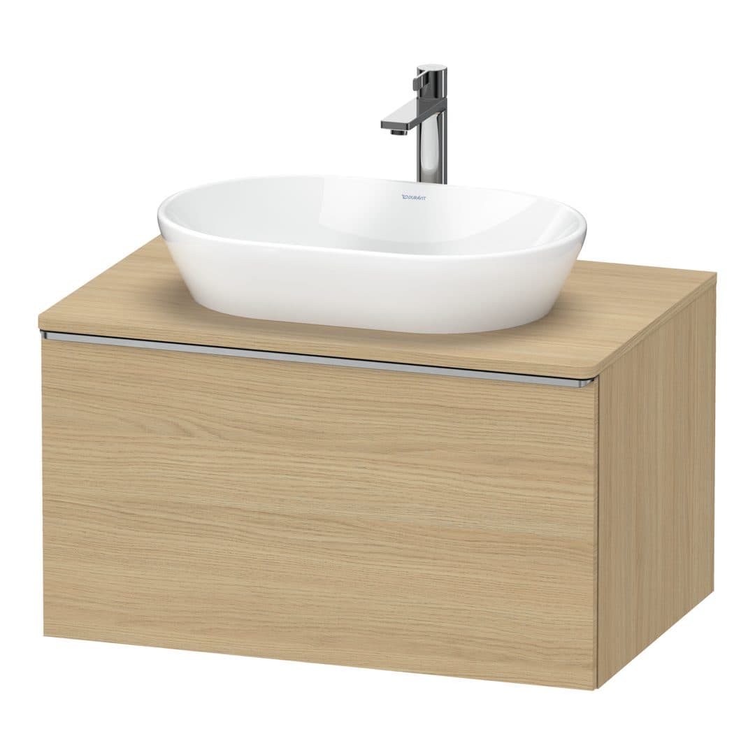 Duravit D-Neo – Έπιπλο Νιπτήρα – 800 mm, για κονσόλα, 1 συρτάρι, νιπτήρας κέντρο, Stainless steel Brushed – Natural oak, Decor (DE4947070300000)
