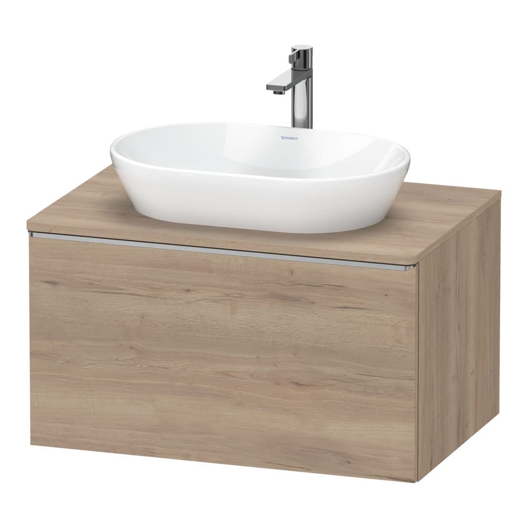 Duravit D-Neo – Έπιπλο Νιπτήρα – 800 mm, για κονσόλα, 1 συρτάρι, νιπτήρας κέντρο, Stainless steel Brushed – Marbled Oak Matt, Decor (DE4947070550000)