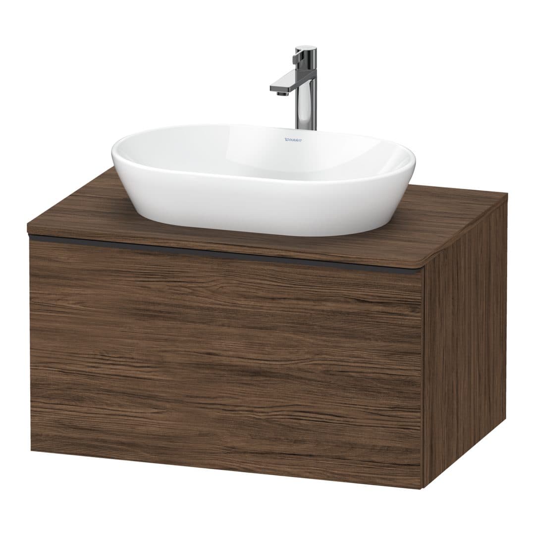 Duravit D-Neo – Έπιπλο Νιπτήρα – 800 mm, για κονσόλα, 1 συρτάρι, νιπτήρας κέντρο, Diamond black Matt – Walnut dark Matt, Decor (DE49470BD210000)