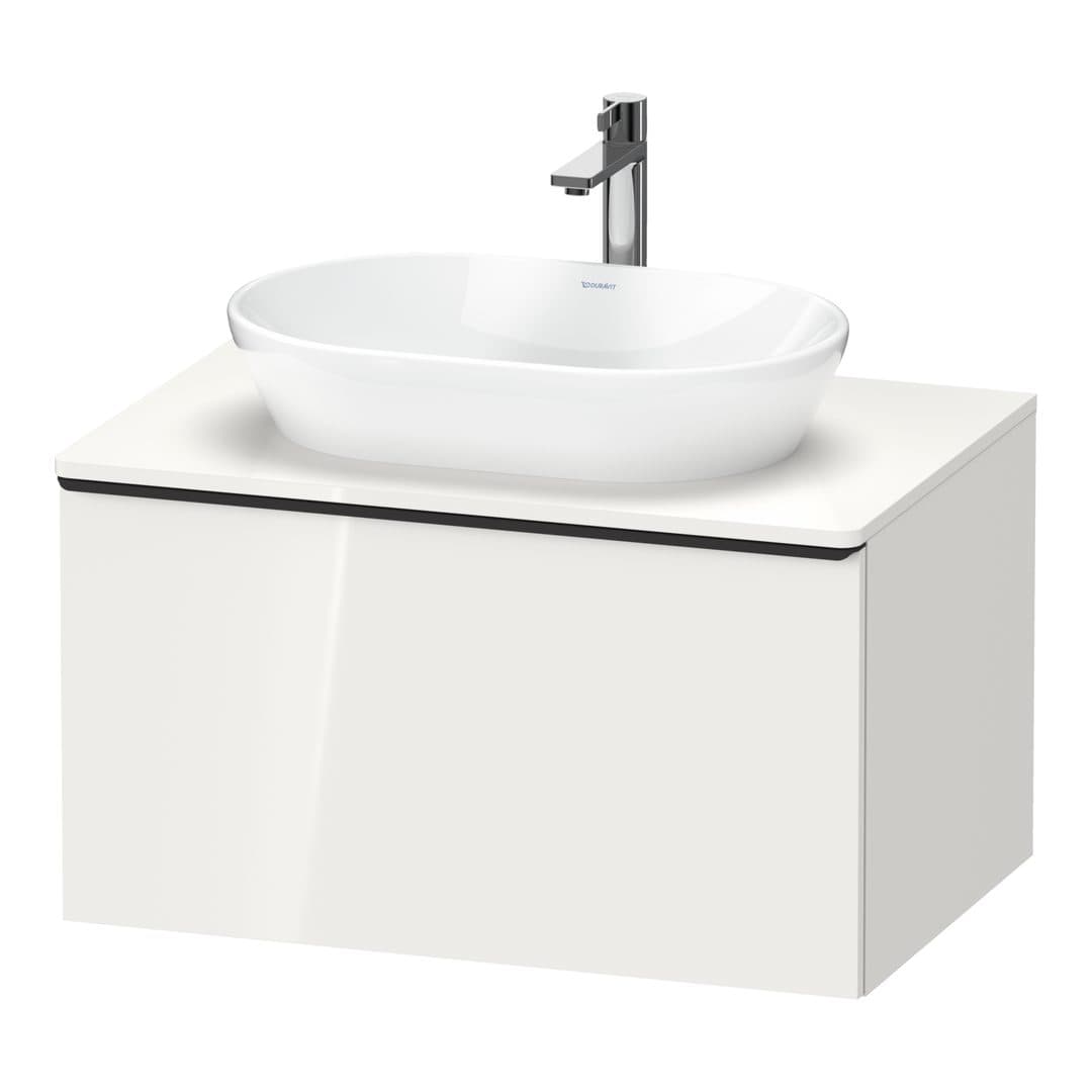 Duravit D-Neo – Έπιπλο Νιπτήρα – 800 mm, για κονσόλα, 1 συρτάρι, νιπτήρας κέντρο, Diamond black Matt – White High Gloss, Decor (DE49470BD220000)