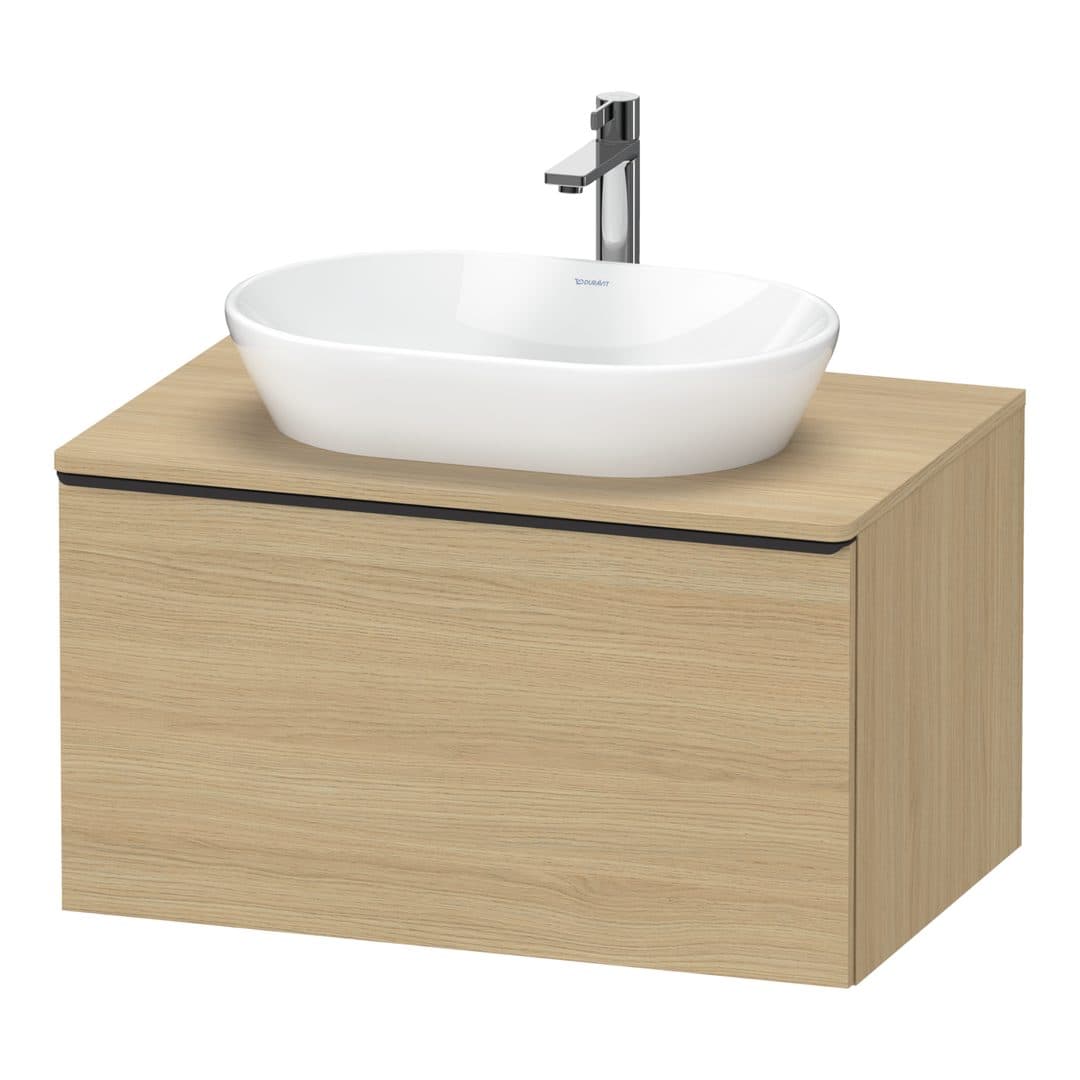 Duravit D-Neo – Έπιπλο Νιπτήρα – 800 mm, για κονσόλα, 1 συρτάρι, νιπτήρας κέντρο, Diamond black Matt – Natural oak, Decor (DE49470BD300000)