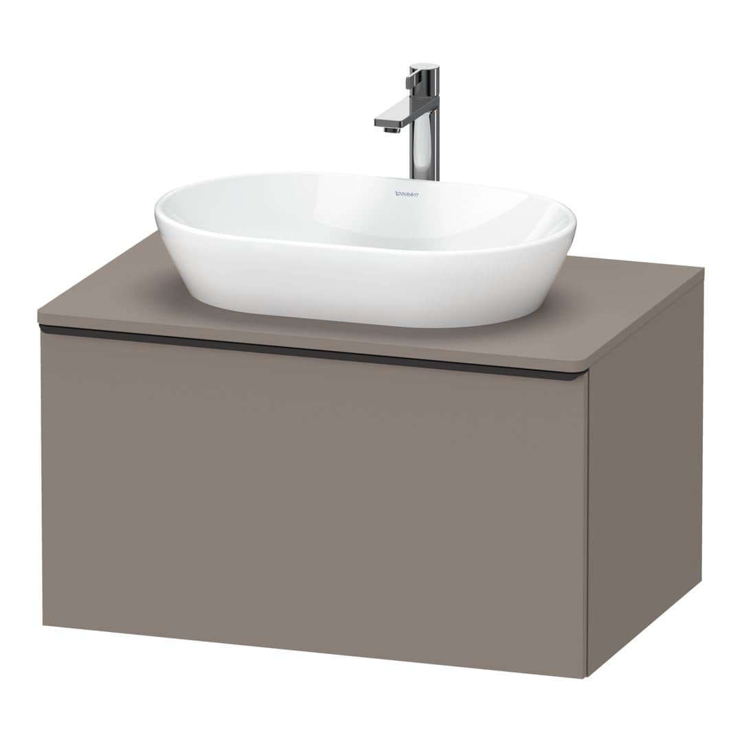 Duravit D-Neo – Έπιπλο Νιπτήρα – 800 mm, για κονσόλα, 1 συρτάρι, νιπτήρας κέντρο, Diamond black Matt – Basalte Matt, Decor (DE49470BD430000)