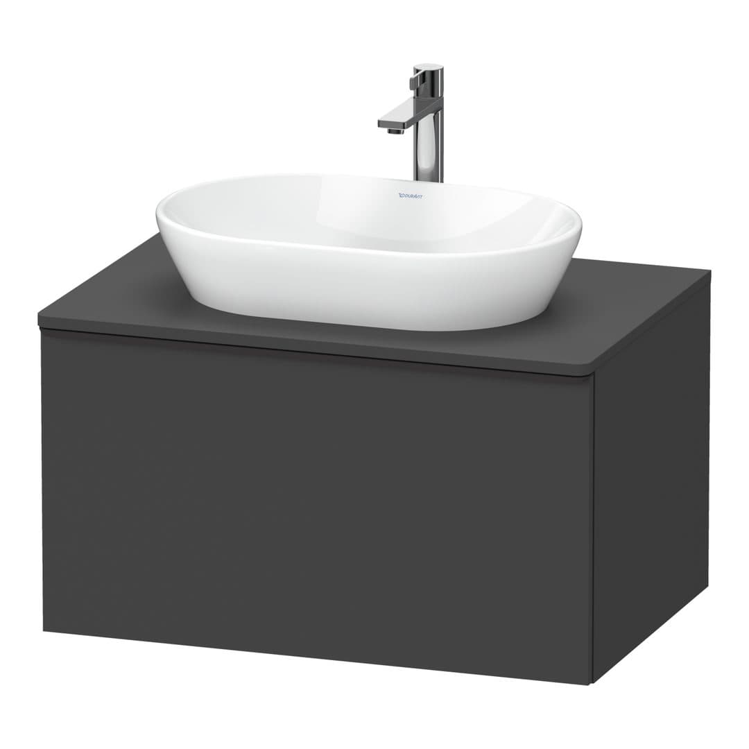 Duravit D-Neo – Έπιπλο Νιπτήρα – 800 mm, για κονσόλα, 1 συρτάρι, νιπτήρας κέντρο, Diamond black Matt – Graphite Matt, Decor (DE49470BD490000)