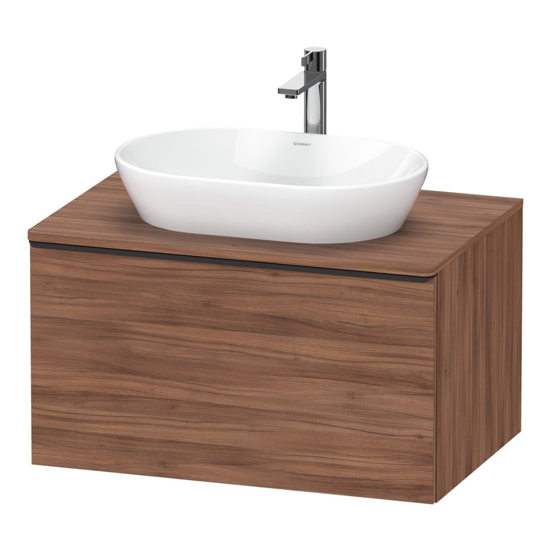 Duravit D-Neo – Έπιπλο Νιπτήρα – 800 mm, για κονσόλα, 1 συρτάρι, νιπτήρας κέντρο, Diamond black Matt – Walnut Matt, Decor (DE49470BD790000)