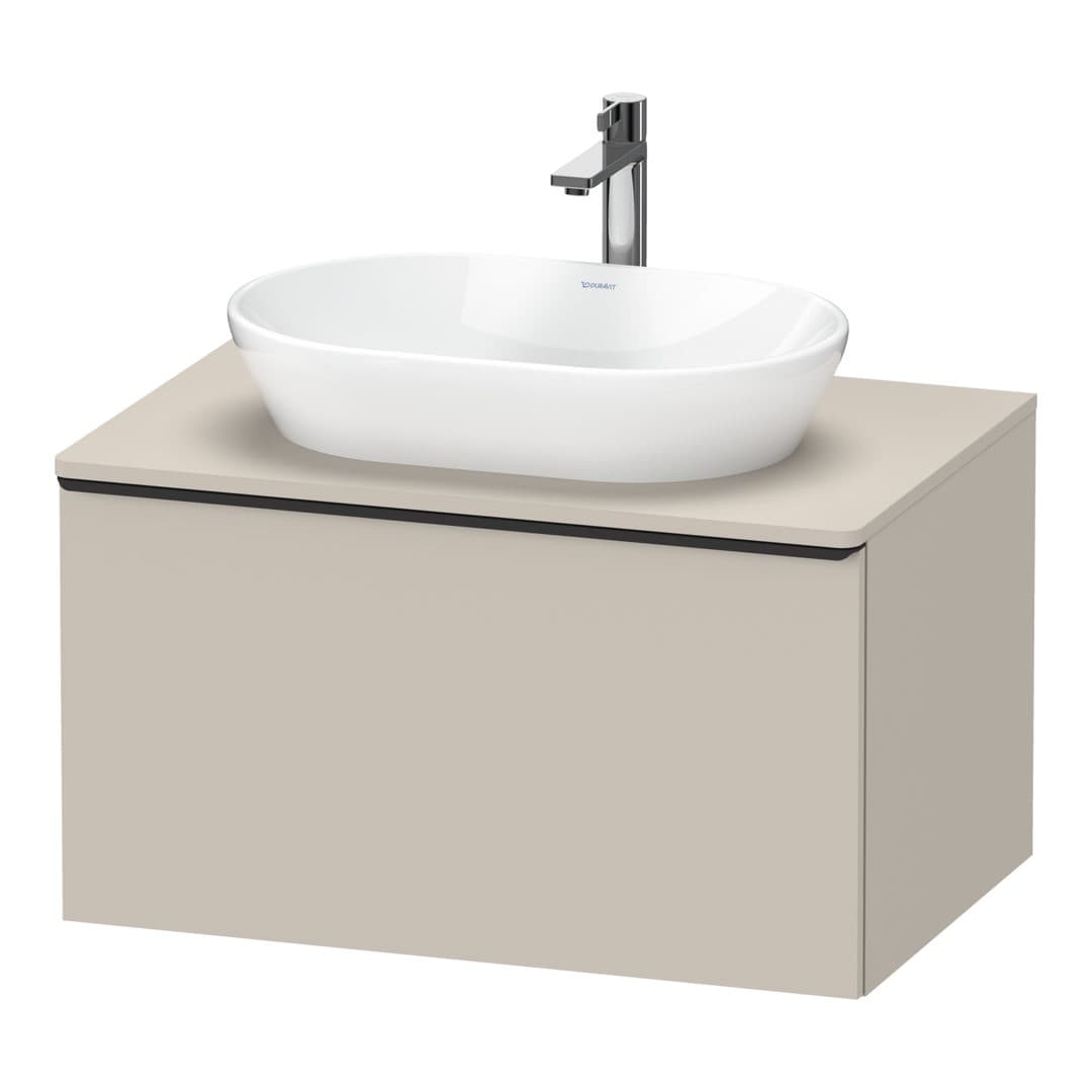 Duravit D-Neo – Έπιπλο Νιπτήρα – 800 mm, για κονσόλα, 1 συρτάρι, νιπτήρας κέντρο, Diamond black Matt – Taupe Matt, Decor (DE49470BD910000)
