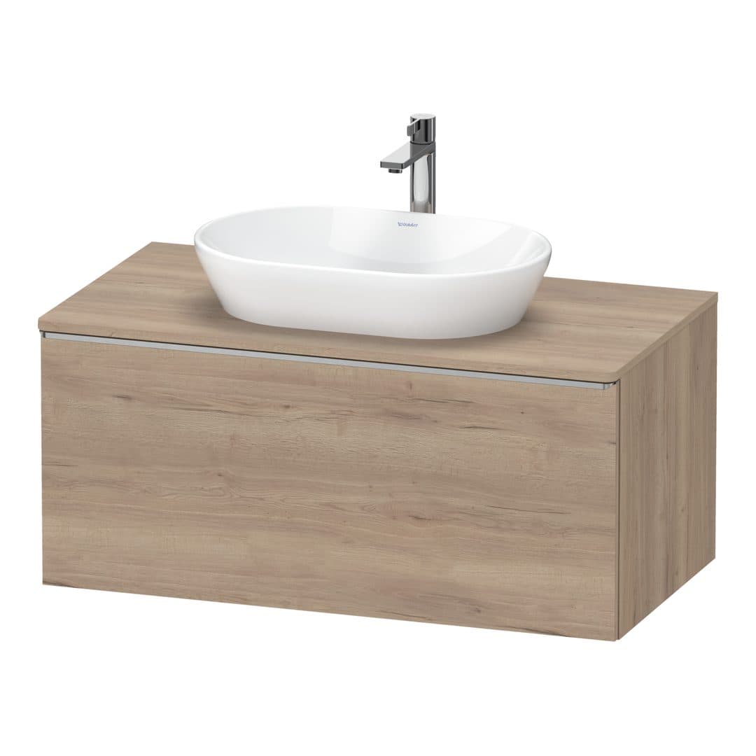Duravit D-Neo – Έπιπλο Νιπτήρα – 1000 mm, για κονσόλα, 1 συρτάρι, νιπτήρας κέντρο, Stainless steel Brushed – Marbled Oak Matt, Decor (DE4948070550000)