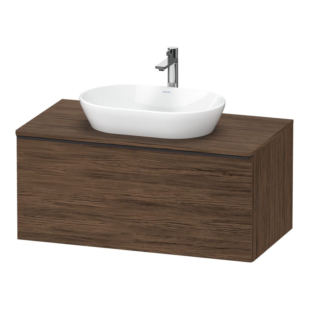 Duravit D-Neo – Έπιπλο Νιπτήρα – 1000 mm, για κονσόλα, 1 συρτάρι, νιπτήρας κέντρο, Diamond black Matt – Walnut dark Matt, Decor (DE49480BD210000)