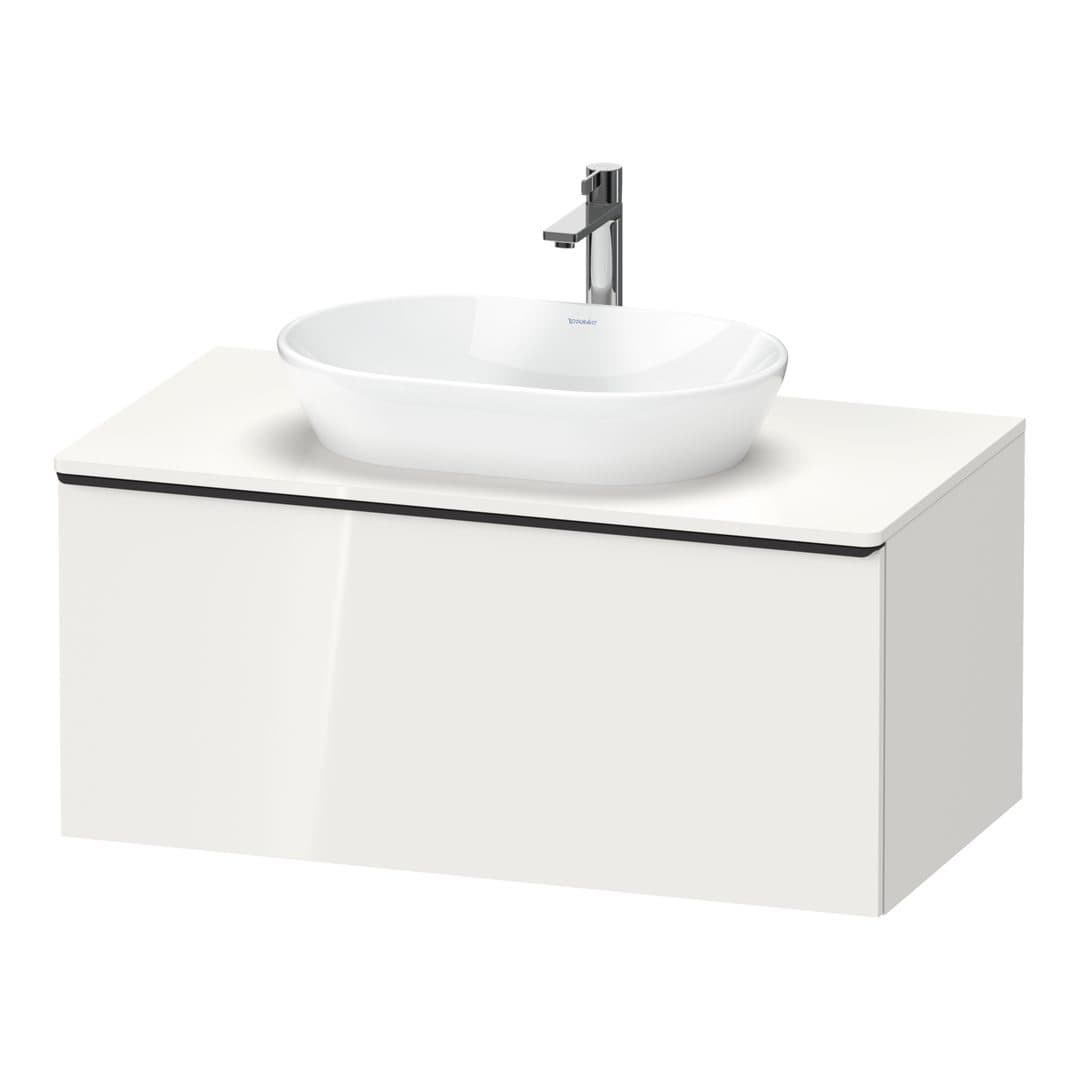 Duravit D-Neo – Έπιπλο Νιπτήρα – 1000 mm, για κονσόλα, 1 συρτάρι, νιπτήρας κέντρο, Diamond black Matt – White High Gloss, Decor (DE49480BD220000)