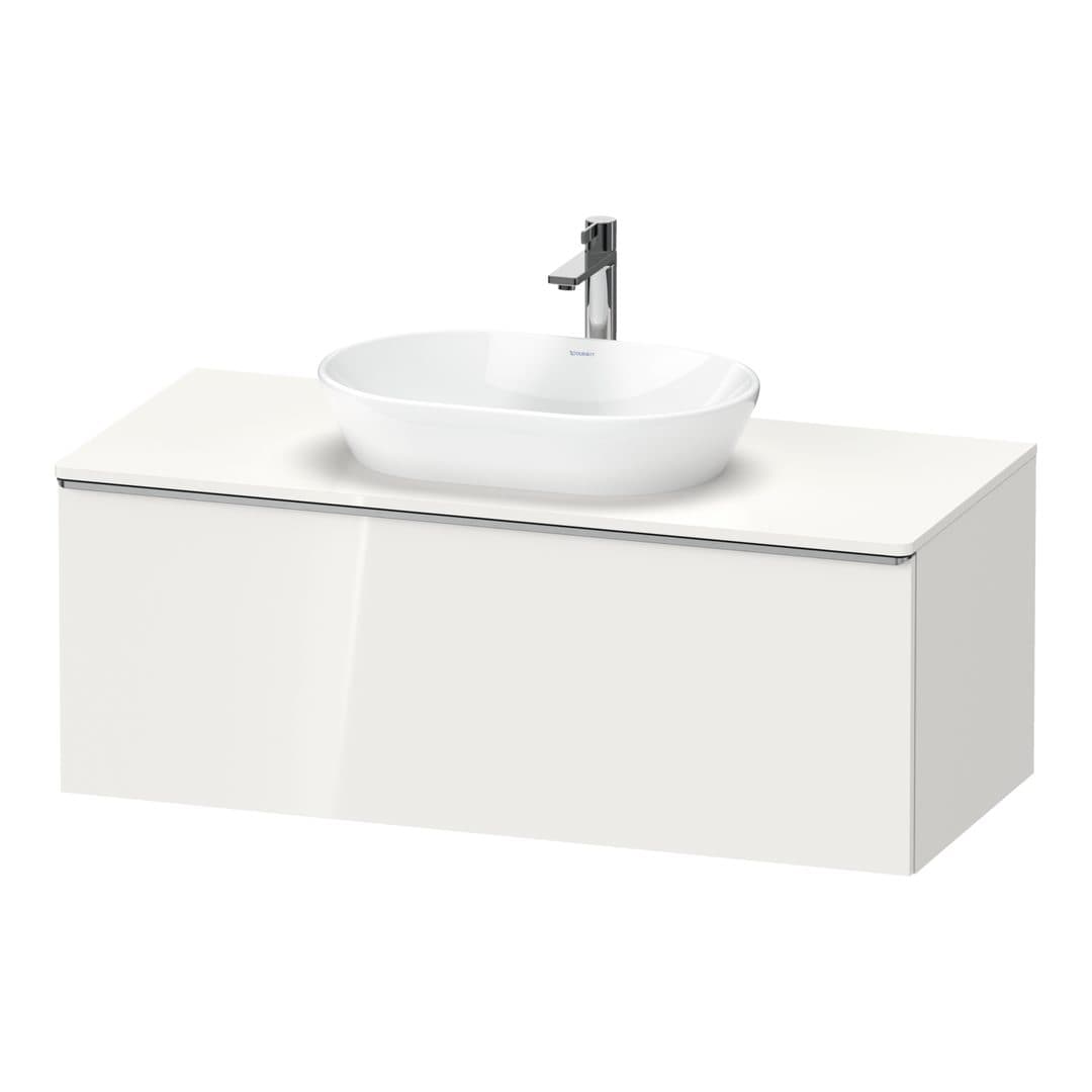 Duravit D-Neo – Έπιπλο Νιπτήρα – 1200 mm, για κονσόλα, 1 συρτάρι, νιπτήρας κέντρο, Stainless steel Brushed – White High Gloss, Decor (DE4949070220000)