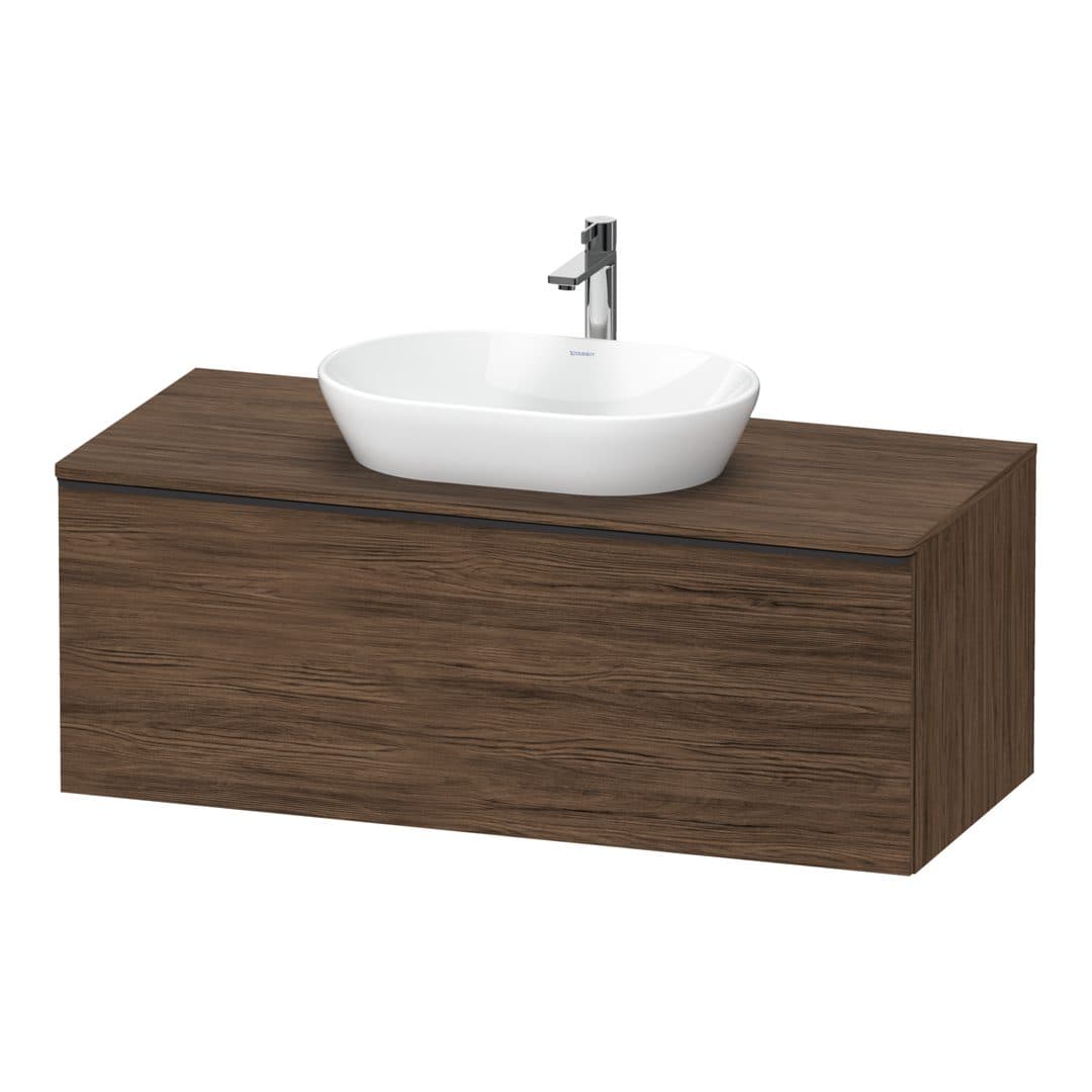 Duravit D-Neo – Έπιπλο Νιπτήρα – 1200 mm, για κονσόλα, 1 συρτάρι, νιπτήρας κέντρο, Diamond black Matt – Walnut dark Matt, Decor (DE49490BD210000)