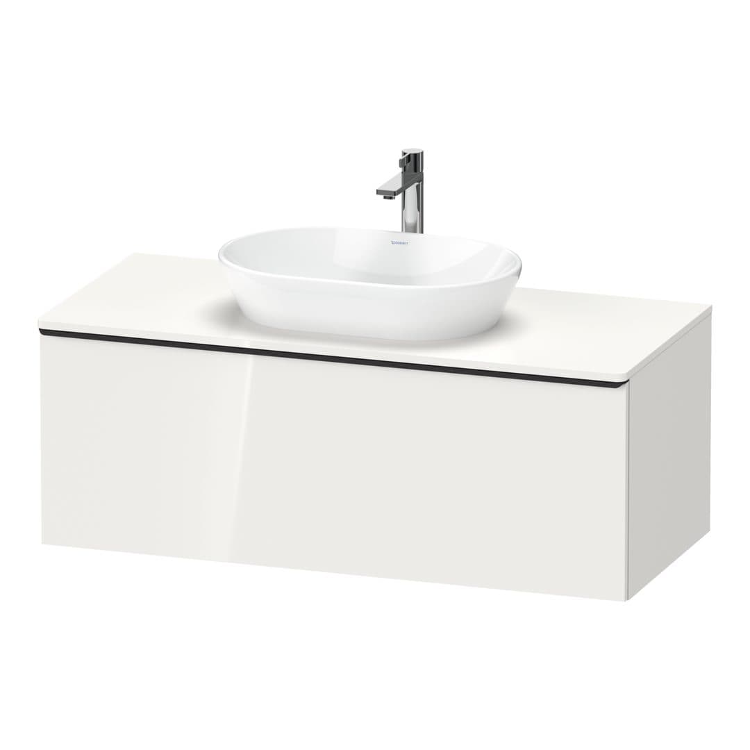 Duravit D-Neo – Έπιπλο Νιπτήρα – 1200 mm, για κονσόλα, 1 συρτάρι, νιπτήρας κέντρο, Diamond black Matt – White High Gloss, Decor (DE49490BD220000)