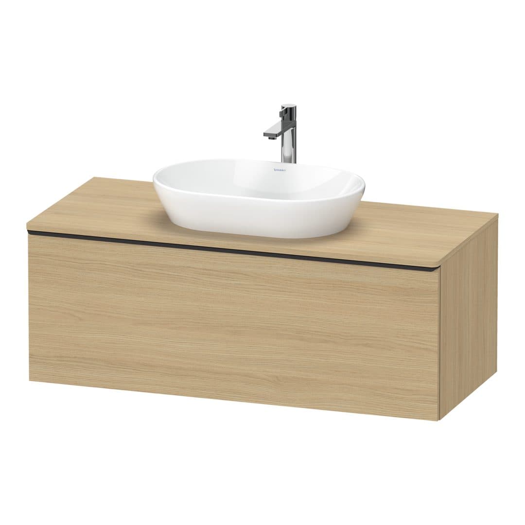 Duravit D-Neo – Έπιπλο Νιπτήρα – 1200 mm, για κονσόλα, 1 συρτάρι, νιπτήρας κέντρο, Diamond black Matt – Natural oak, Decor (DE49490BD300000)