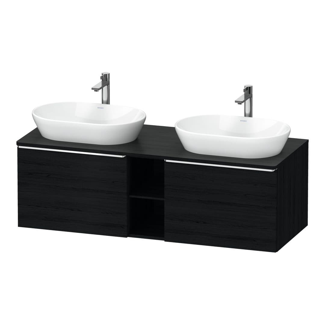 Duravit D-Neo – Έπιπλο Νιπτήρα – 1400 mm, για κονσόλα, 2 συρτάρια, Chrome High Gloss – Black oak Matt, Decor (DE4950B10160000)