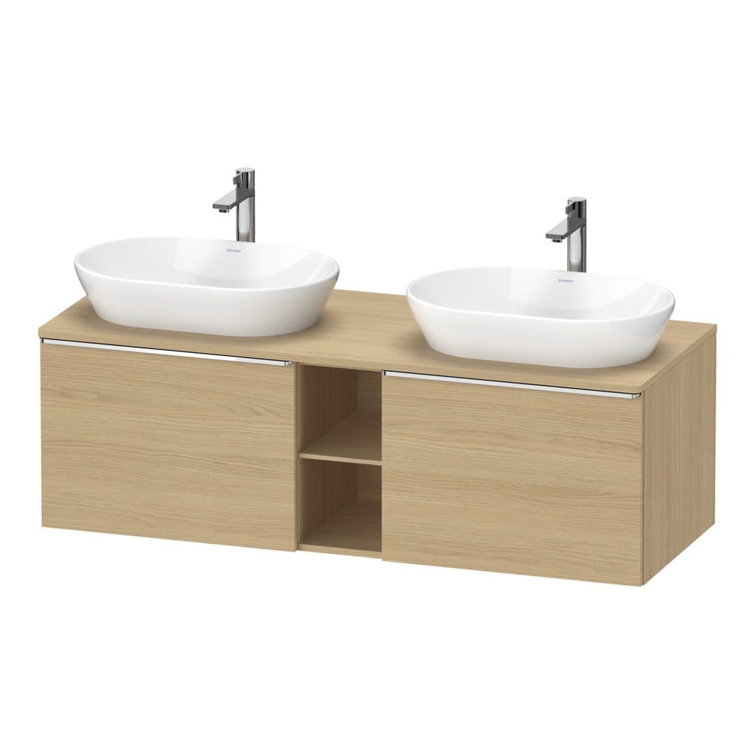Duravit D-Neo – Έπιπλο Νιπτήρα – 1400 mm, για κονσόλα, 2 συρτάρια, Chrome High Gloss – Natural oak, Decor (DE4950B10300000)