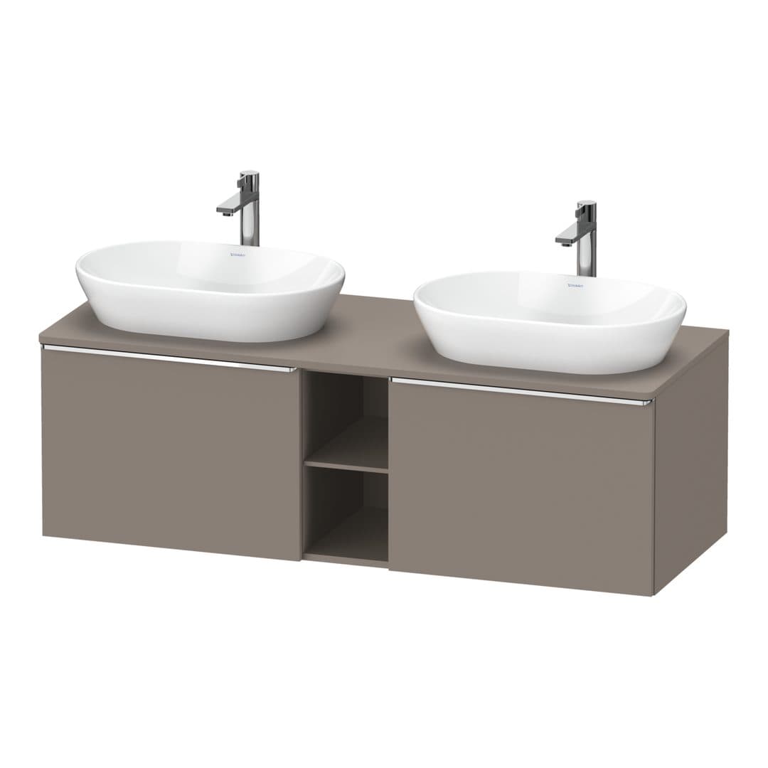 Duravit D-Neo – Έπιπλο Νιπτήρα – 1400 mm, για κονσόλα, 2 συρτάρια, Chrome High Gloss – Basalte Matt, Decor (DE4950B10430000)