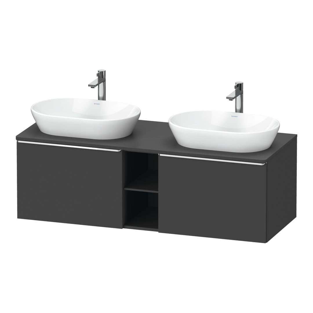 Duravit D-Neo – Έπιπλο Νιπτήρα – 1400 mm, για κονσόλα, 2 συρτάρια, Chrome High Gloss – Graphite Matt, Decor (DE4950B10490000)