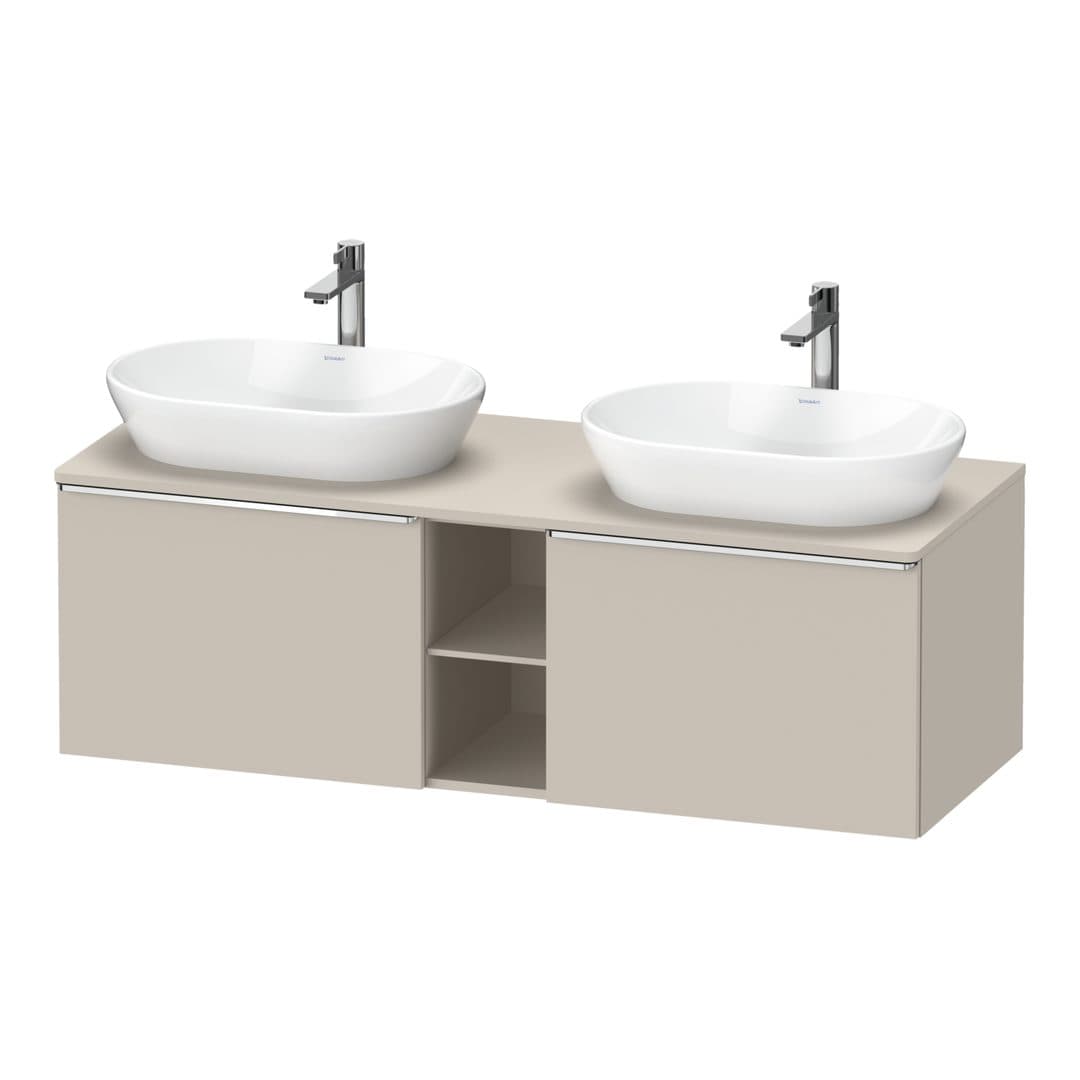 Duravit D-Neo – Έπιπλο Νιπτήρα – 1400 mm, για κονσόλα, 2 συρτάρια, Chrome High Gloss – Taupe Matt, Decor (DE4950B10910000)