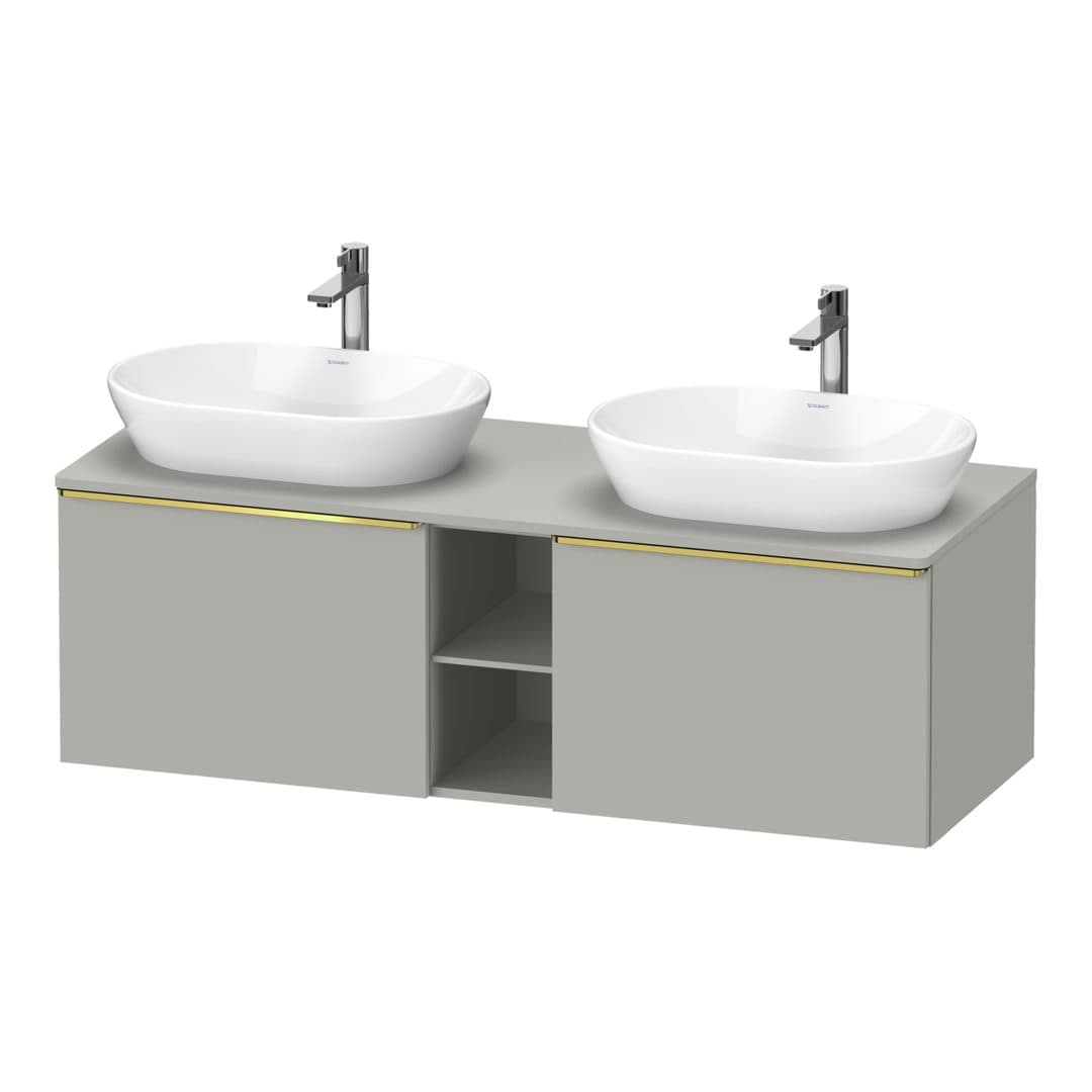 Duravit D-Neo – Έπιπλο Νιπτήρα – 1400 mm, για κονσόλα, 2 συρτάρια, Gold Polished – Concrete grey Matt, Decor (DE4950B34070000)