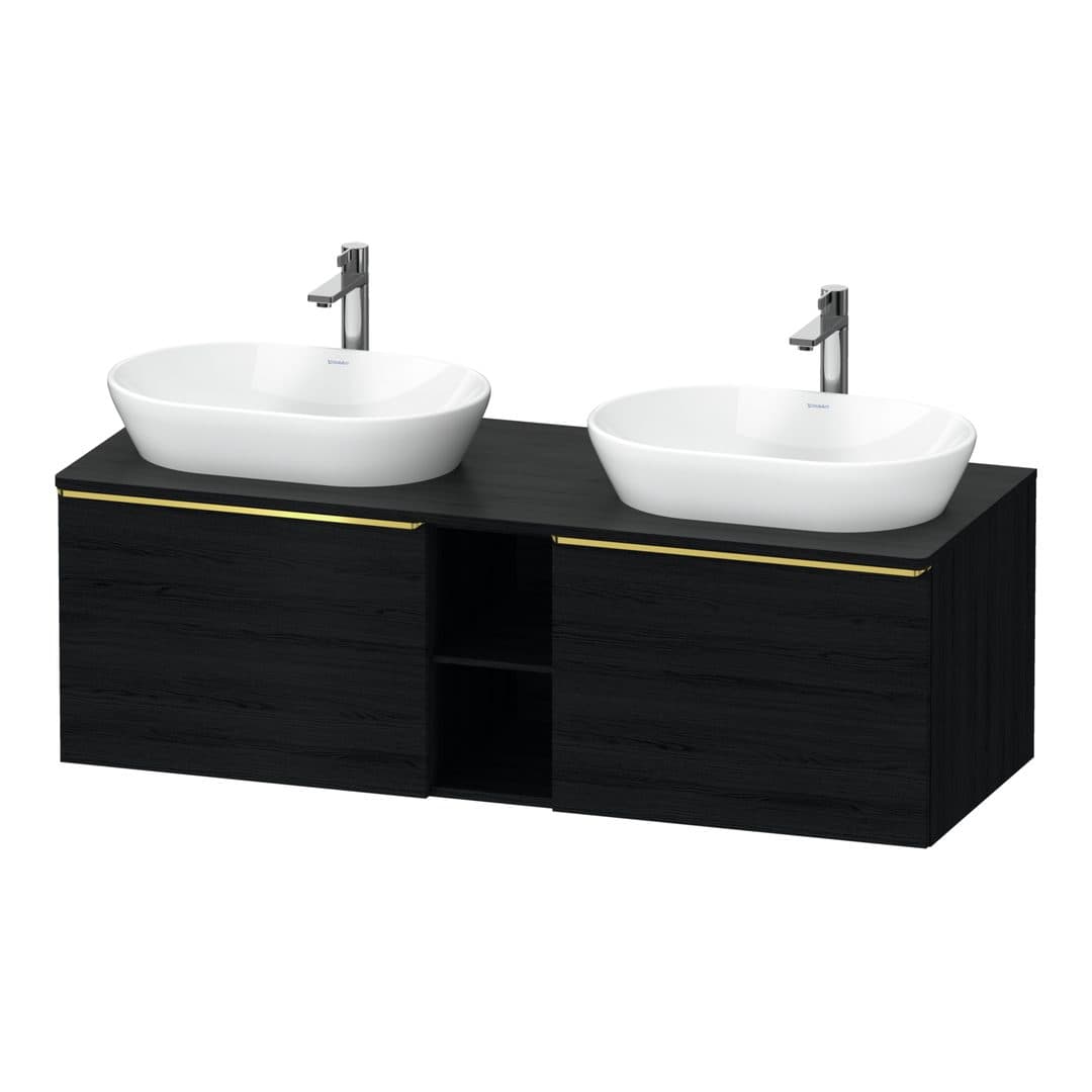 Duravit D-Neo – Έπιπλο Νιπτήρα – 1400 mm, για κονσόλα, 2 συρτάρια, Gold Polished – Black oak Matt, Decor (DE4950B34160000)