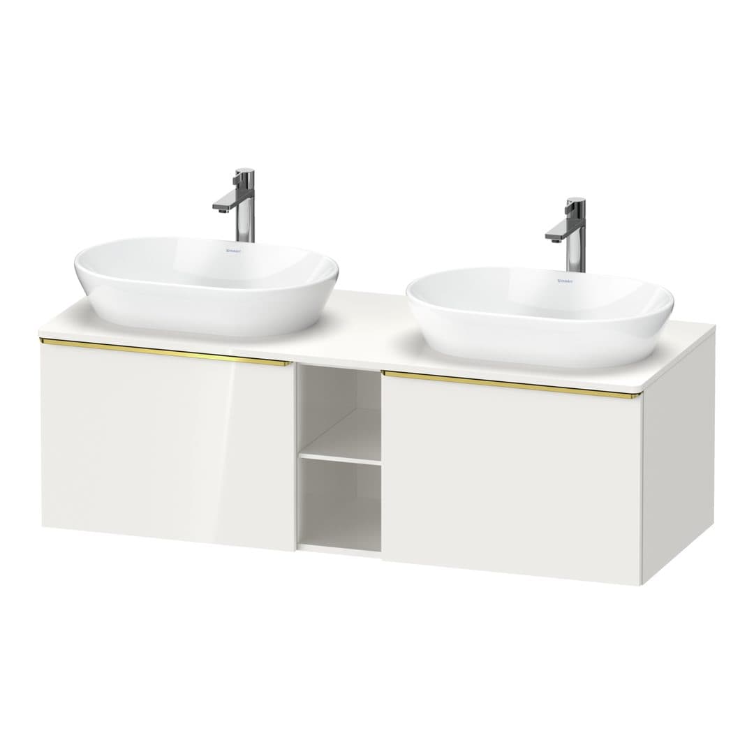 Duravit D-Neo – Έπιπλο Νιπτήρα – 1400 mm, για κονσόλα, 2 συρτάρια, Gold Polished – White High Gloss, Decor (DE4950B34220000)