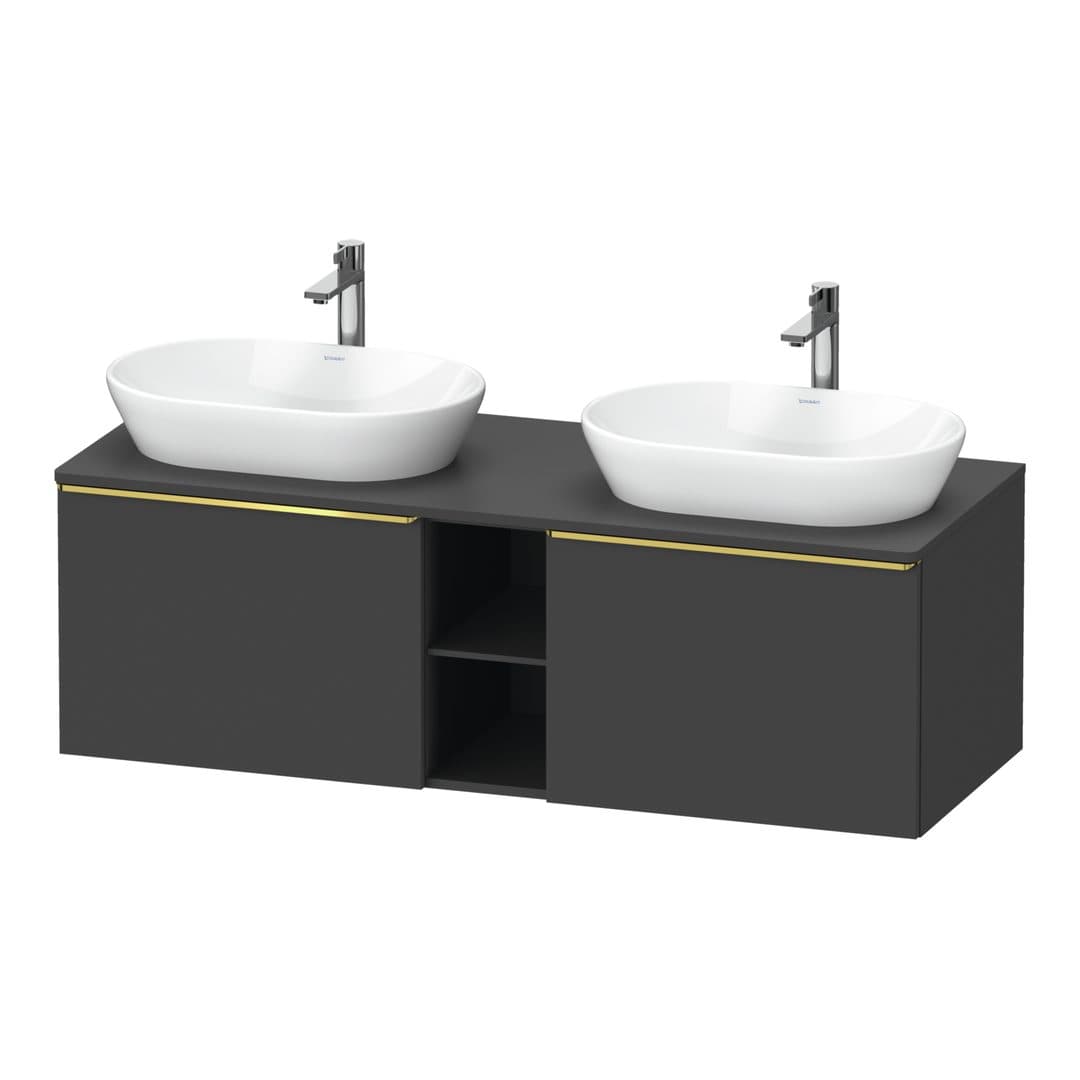 Duravit D-Neo – Έπιπλο Νιπτήρα – 1400 mm, για κονσόλα, 2 συρτάρια, Gold Polished – Graphite Matt, Decor (DE4950B34490000)