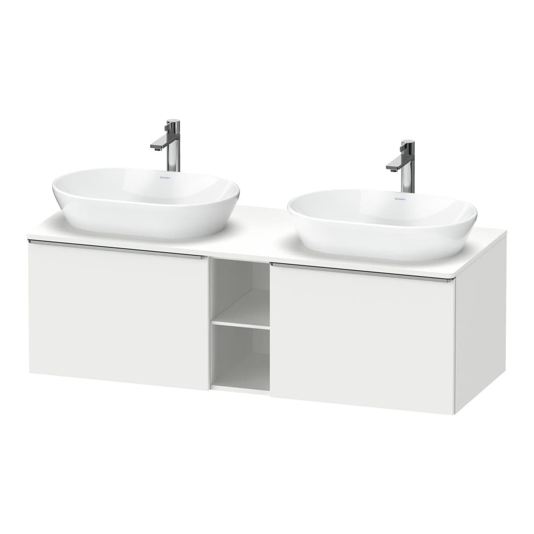 Duravit D-Neo – Έπιπλο Νιπτήρα – 1400 mm, για κονσόλα, 2 συρτάρια, Stainless steel Brushed – White Matt, Decor (DE4950B70180000)