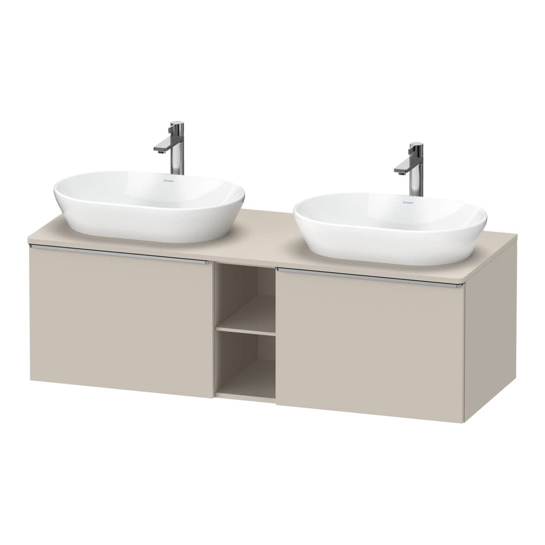 Duravit D-Neo – Έπιπλο Νιπτήρα – 1400 mm, για κονσόλα, 2 συρτάρια, Stainless steel Brushed – Taupe Matt, Decor (DE4950B70910000)