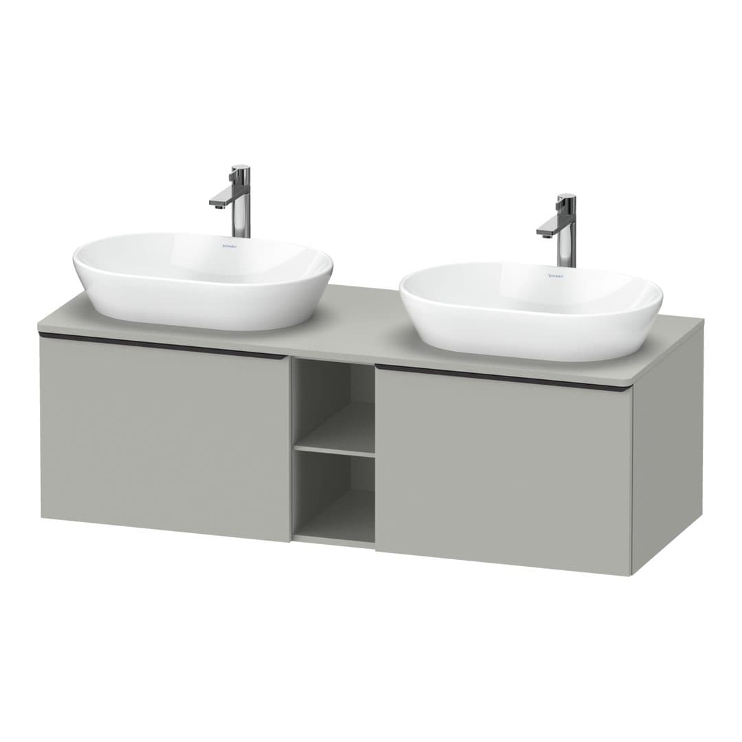 Duravit D-Neo – Έπιπλο Νιπτήρα – 1400 mm, για κονσόλα, 2 συρτάρια, Diamond black Matt – Concrete grey Matt, Decor (DE4950BBD070000)