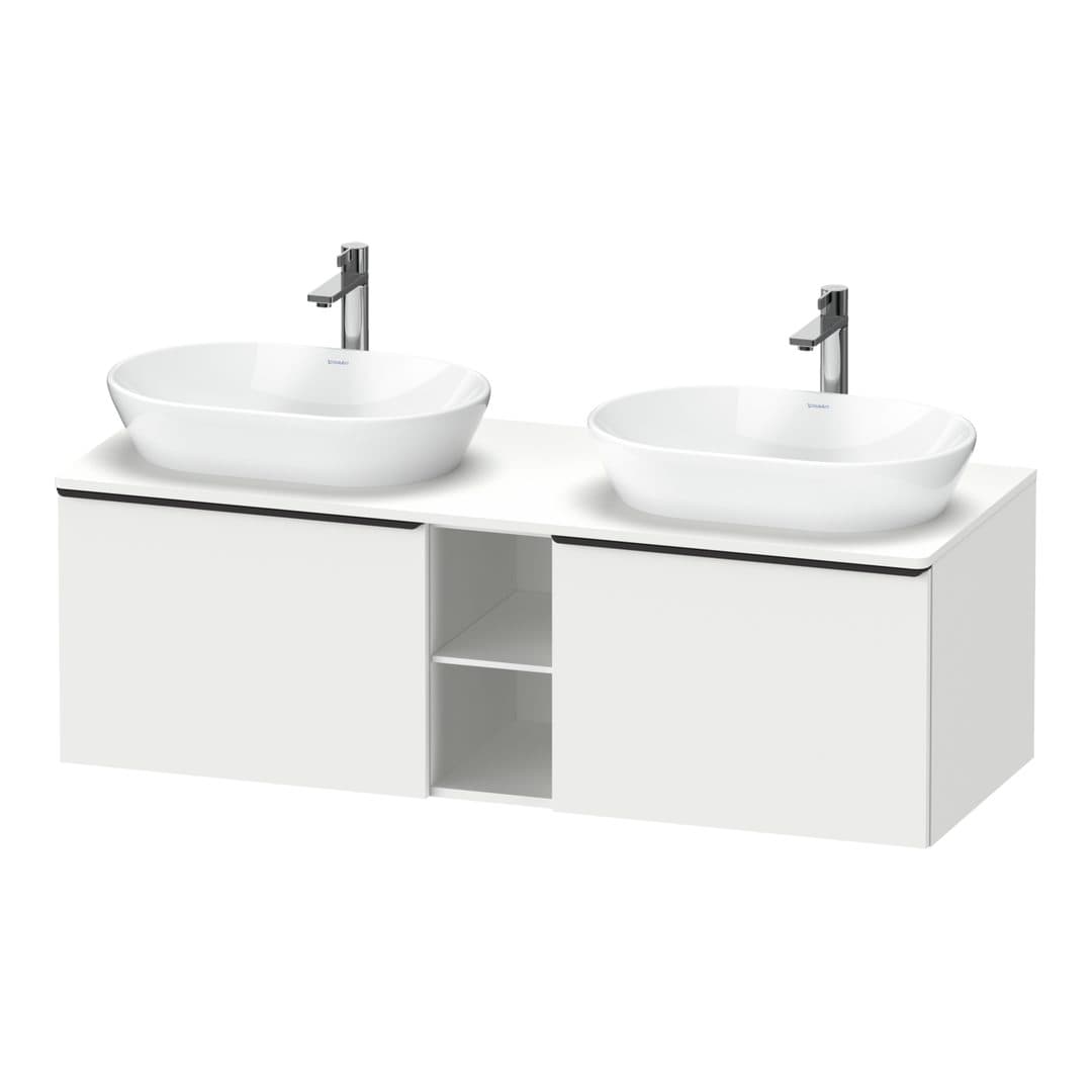 Duravit D-Neo – Έπιπλο Νιπτήρα – 1400 mm, για κονσόλα, 2 συρτάρια, Diamond black Matt – White Matt, Decor (DE4950BBD180000)
