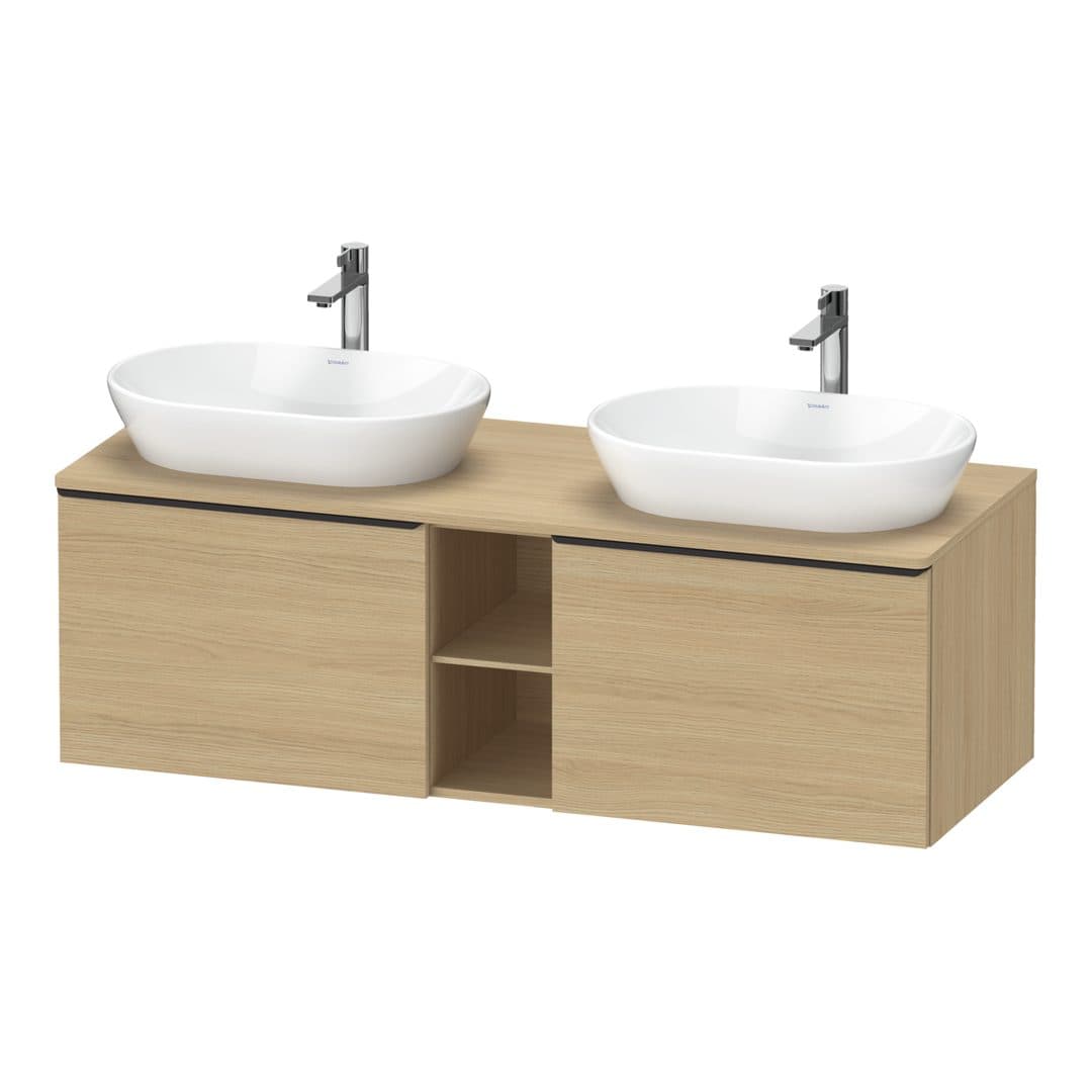 Duravit D-Neo – Έπιπλο Νιπτήρα – 1400 mm, για κονσόλα, 2 συρτάρια, Diamond black Matt – Natural oak, Decor (DE4950BBD300000)