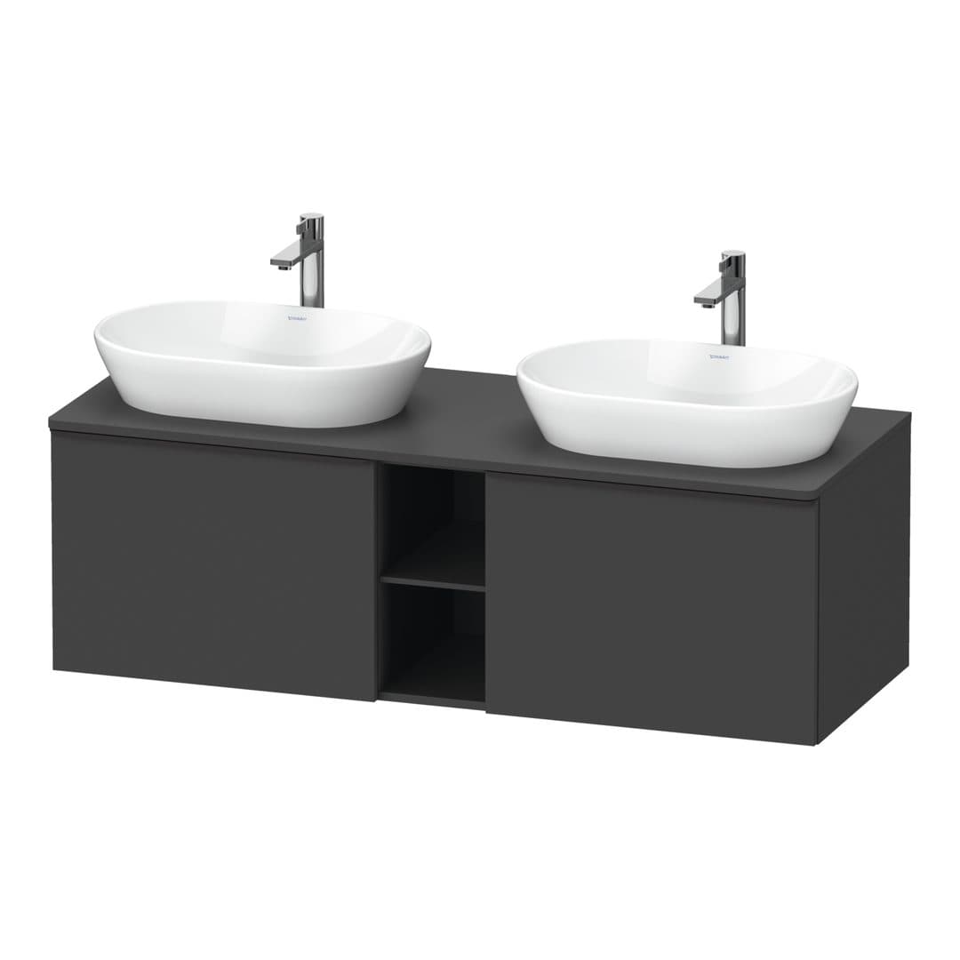 Duravit D-Neo – Έπιπλο Νιπτήρα – 1400 mm, για κονσόλα, 2 συρτάρια, Diamond black Matt – Graphite Matt, Decor (DE4950BBD490000)