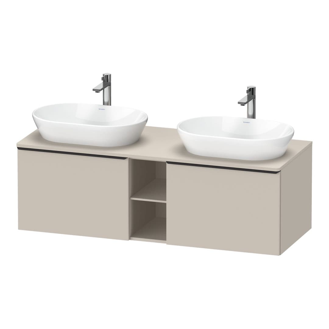 Duravit D-Neo – Έπιπλο Νιπτήρα – 1400 mm, για κονσόλα, 2 συρτάρια, Diamond black Matt – Taupe Matt, Decor (DE4950BBD910000)