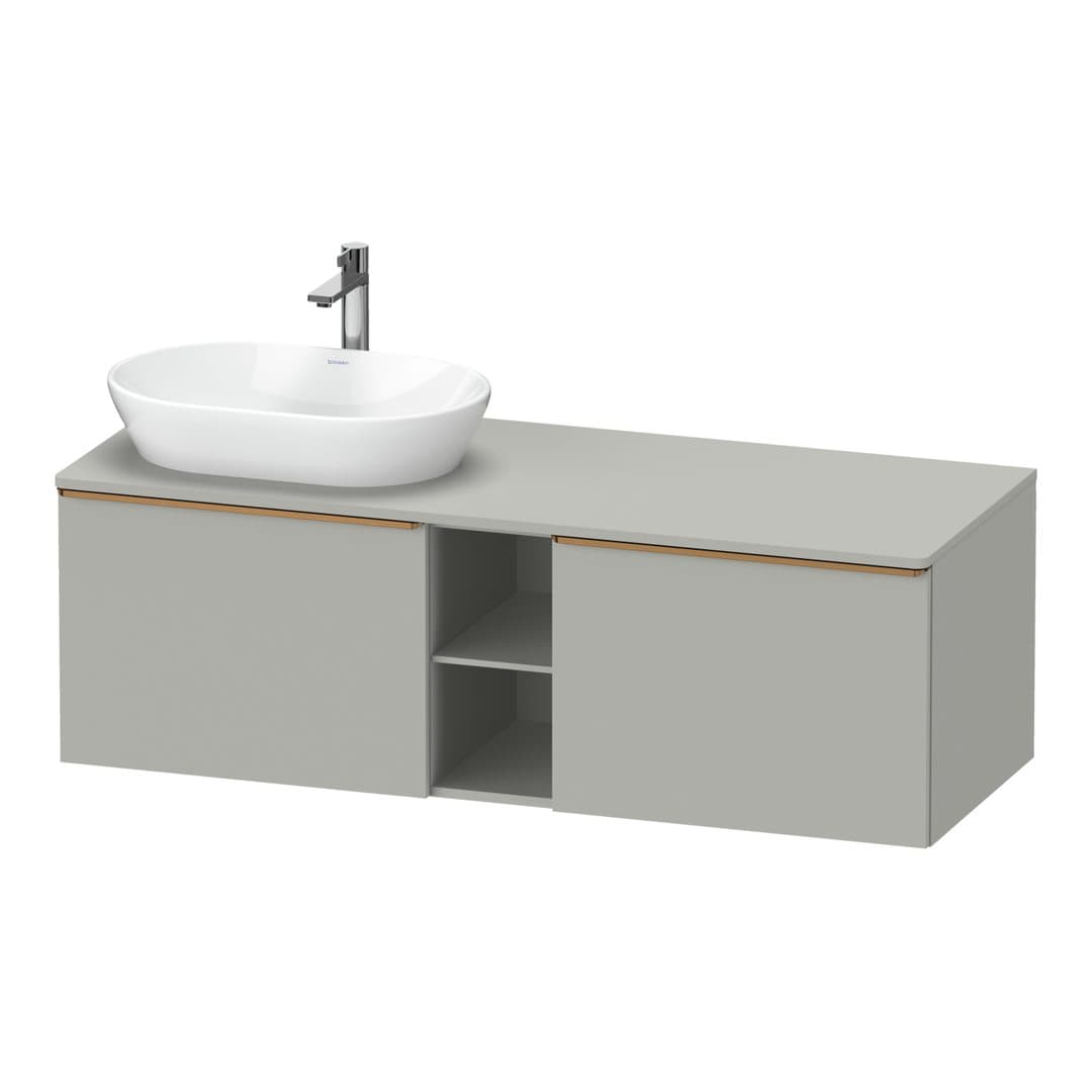 Duravit D-Neo – Έπιπλο Νιπτήρα – 1400 mm, για κονσόλα, 2 συρτάρια, νιπτήρας αριστερά, Bronze Brushed – Concrete grey Matt, Decor (DE4950L04070000)