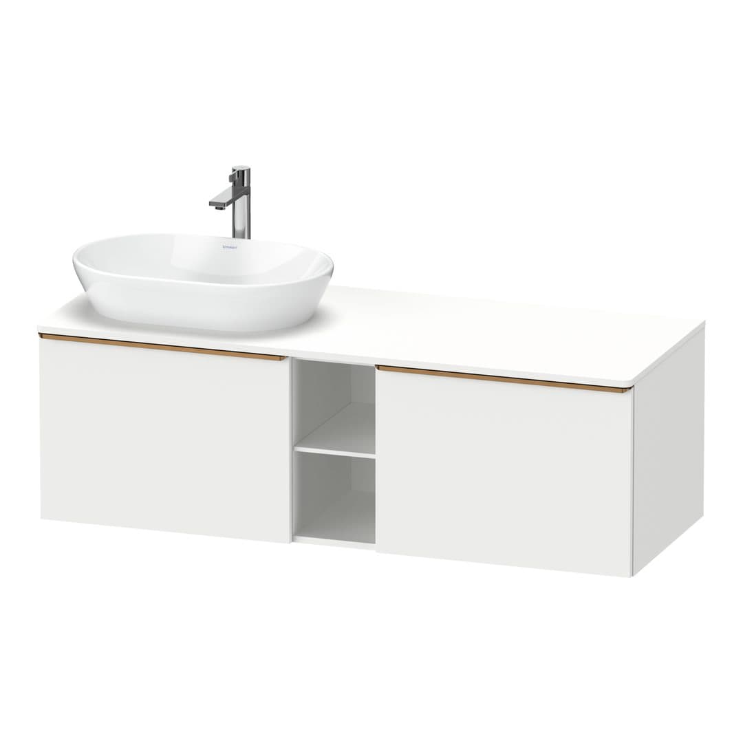 Duravit D-Neo – Έπιπλο Νιπτήρα – 1400 mm, για κονσόλα, 2 συρτάρια, νιπτήρας αριστερά, Bronze Brushed – White Matt, Decor (DE4950L04180000)