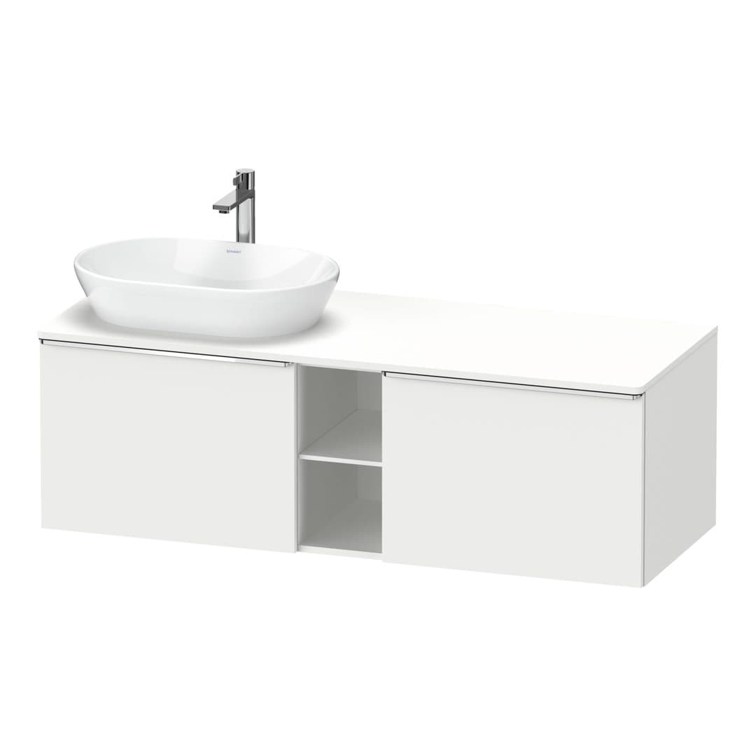 Duravit D-Neo – Έπιπλο Νιπτήρα – 1400 mm, για κονσόλα, 2 συρτάρια, νιπτήρας αριστερά, Chrome High Gloss – White Matt, Decor (DE4950L10180000)