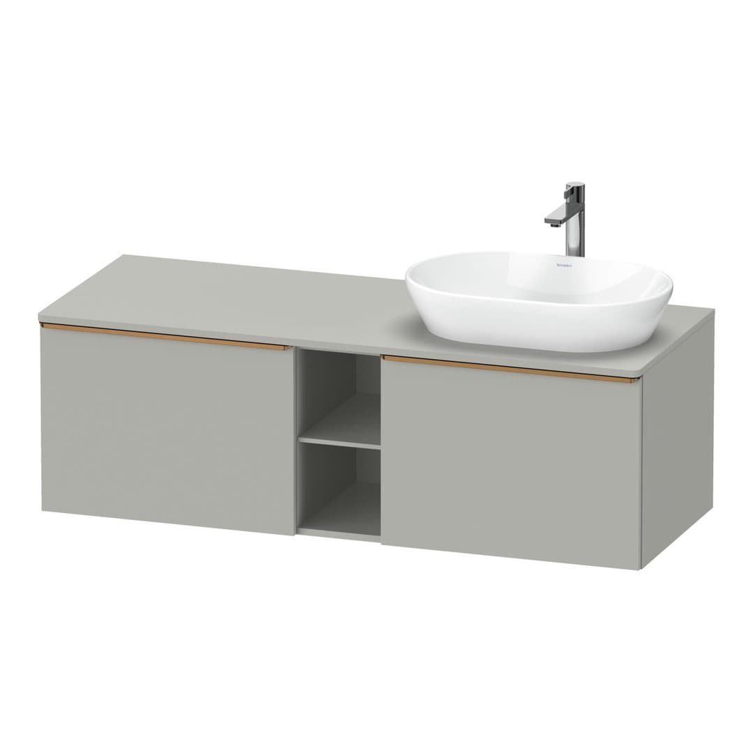 Duravit D-Neo – Έπιπλο Νιπτήρα – 1400 mm, για κονσόλα, 2 συρτάρια, νιπτήρας δεξιά, Bronze Brushed – Concrete grey Matt, Decor (DE4950R04070000)