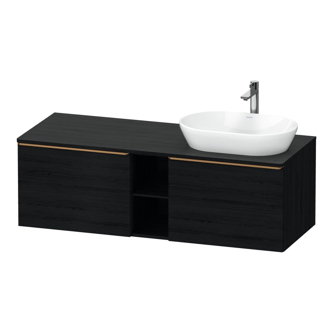 Duravit D-Neo – Έπιπλο Νιπτήρα – 1400 mm, για κονσόλα, 2 συρτάρια, νιπτήρας δεξιά, Bronze Brushed – Black oak Matt, Decor (DE4950R04160000)