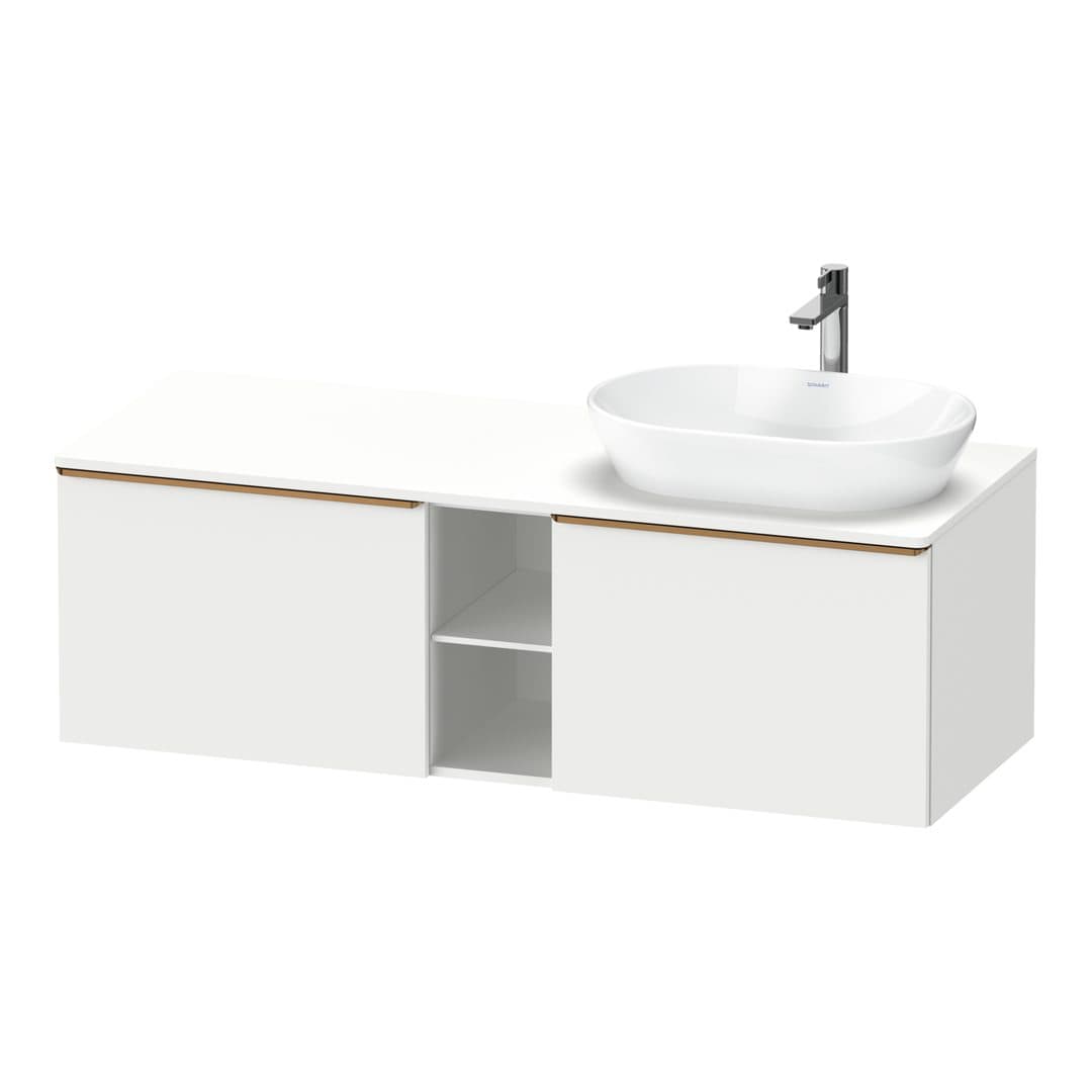 Duravit D-Neo – Έπιπλο Νιπτήρα – 1400 mm, για κονσόλα, 2 συρτάρια, νιπτήρας δεξιά, Bronze Brushed – White Matt, Decor (DE4950R04180000)