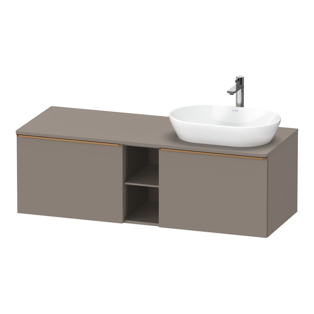Duravit D-Neo – Έπιπλο Νιπτήρα – 1400 mm, για κονσόλα, 2 συρτάρια, νιπτήρας δεξιά, Bronze Brushed – Basalte Matt, Decor (DE4950R04430000)