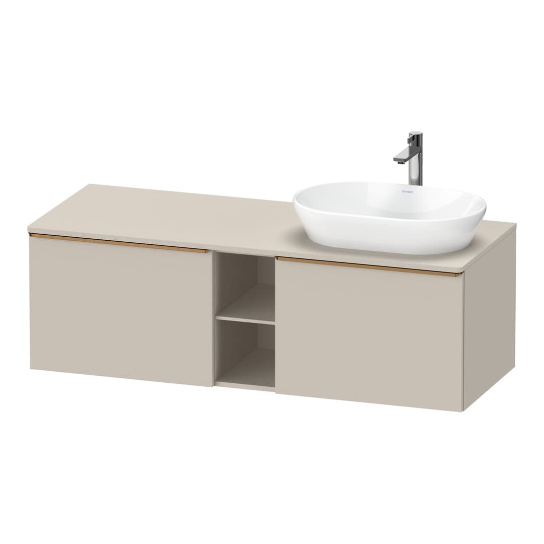 Duravit D-Neo – Έπιπλο Νιπτήρα – 1400 mm, για κονσόλα, 2 συρτάρια, νιπτήρας δεξιά, Bronze Brushed – Taupe Matt, Decor (DE4950R04910000)