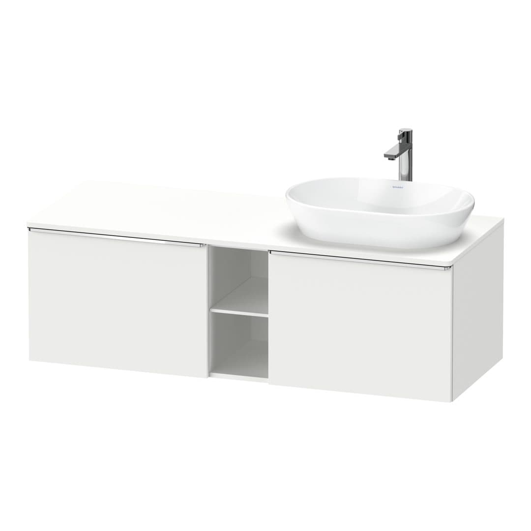 Duravit D-Neo – Έπιπλο Νιπτήρα – 1400 mm, για κονσόλα, 2 συρτάρια, νιπτήρας δεξιά, Chrome High Gloss – White Matt, Decor (DE4950R10180000)